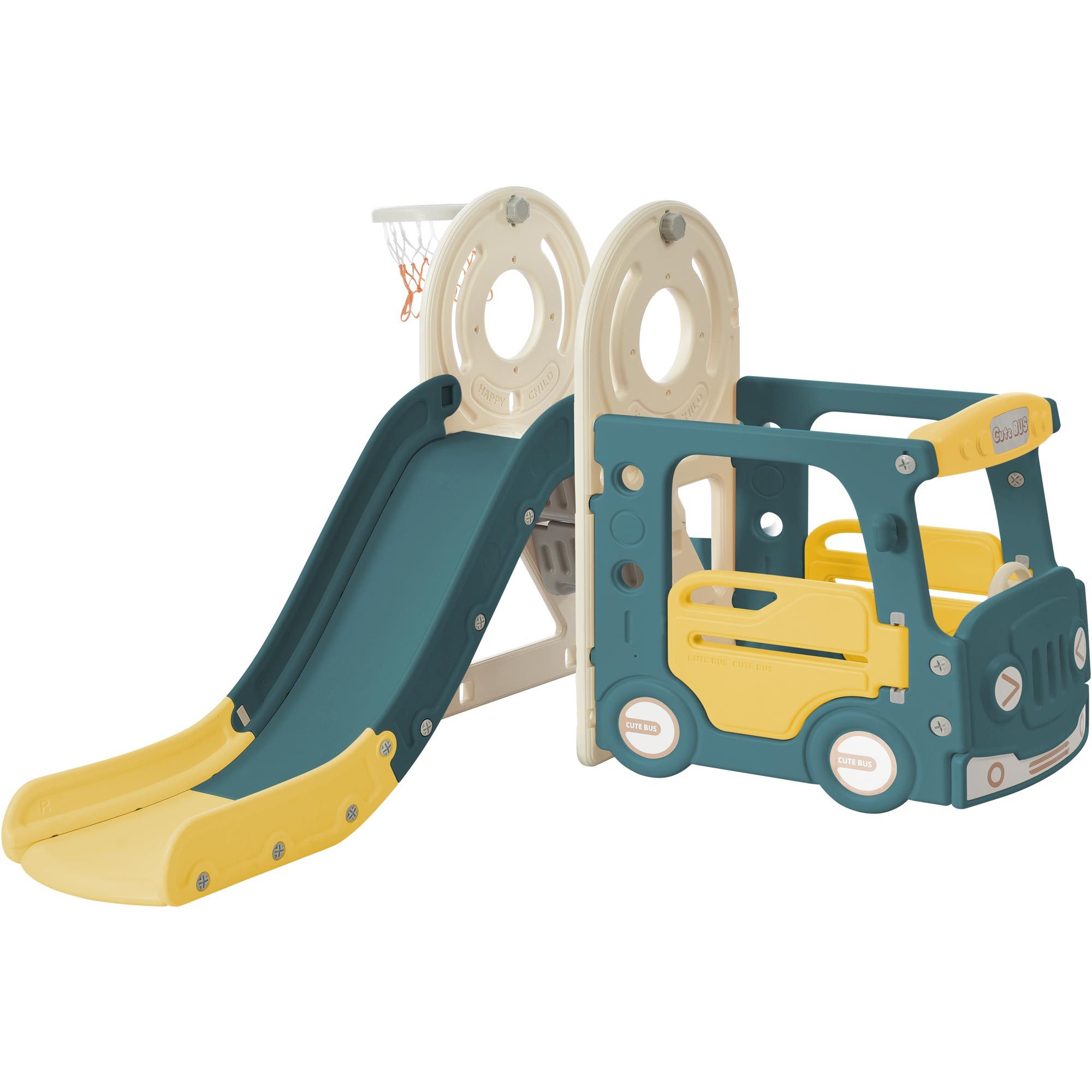 Indoor-Rutsche 4-in-1 Kinder Rutsche und Schaukel Set für Kleinkinder 3-8 Jahre