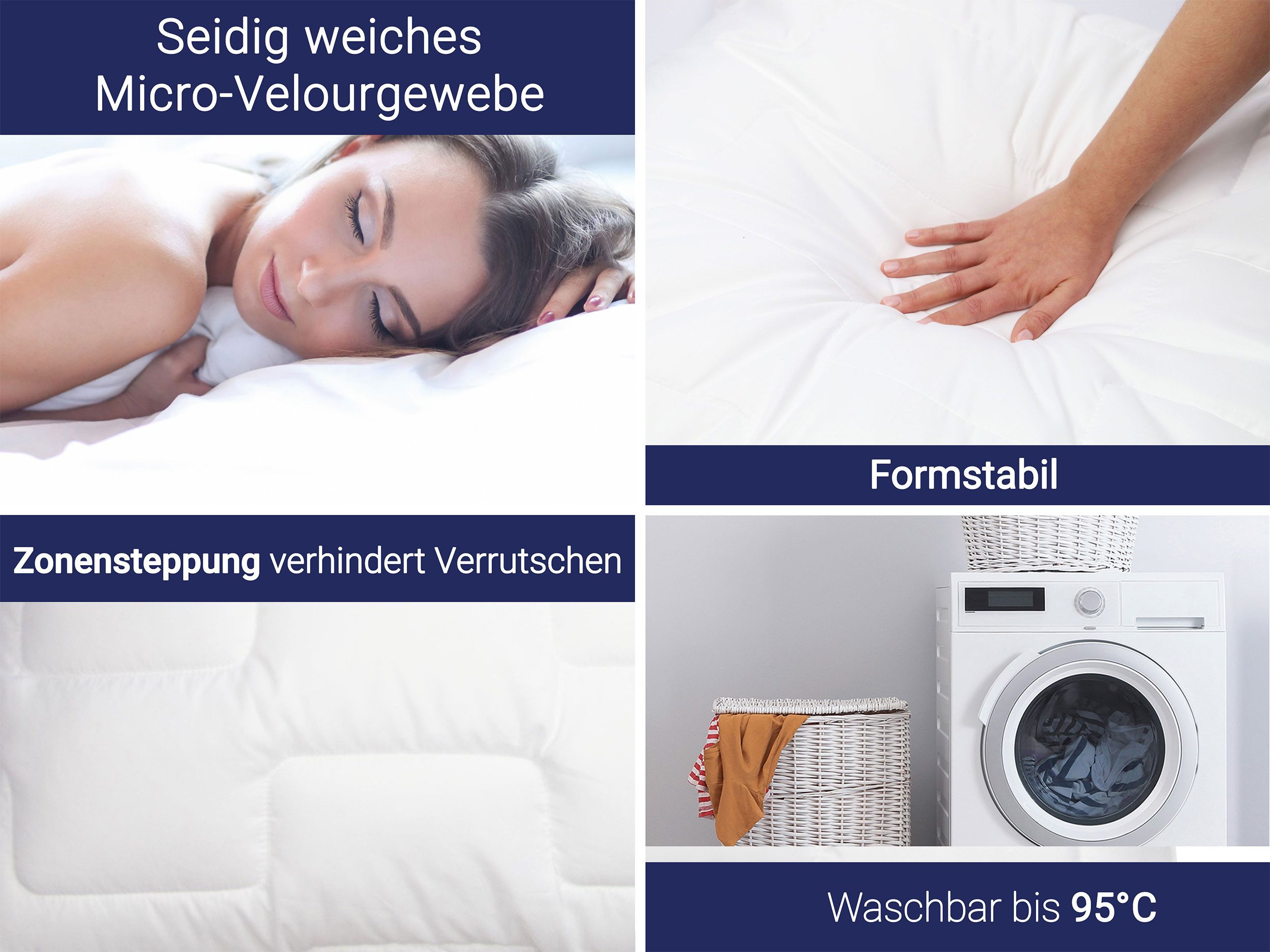 ZOLLNER Kopfkissen, Füllung: 100% Polyurethan-Luftzellenstäbchen, Rückenschläfer, Seitenschläfer, Bauchschläfer, 40 x 60 cm, 100% Polyester, vom Hotelwäschespezialisten