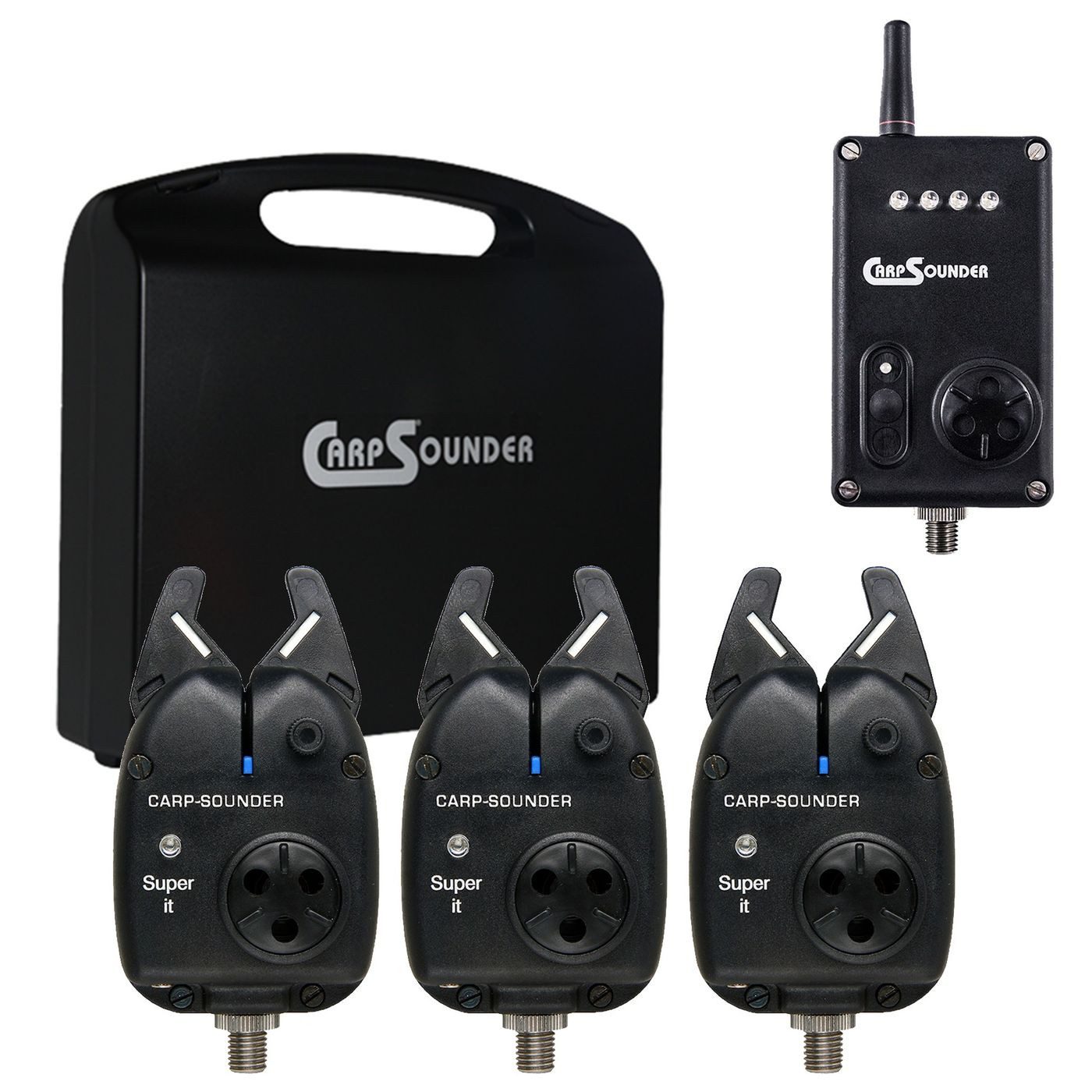 Carp Sounder elektronischer Bissanzeiger Carp Sounder Super IT 3+1 Set bunt - 3 Bissanzeiger + 1 Receiver