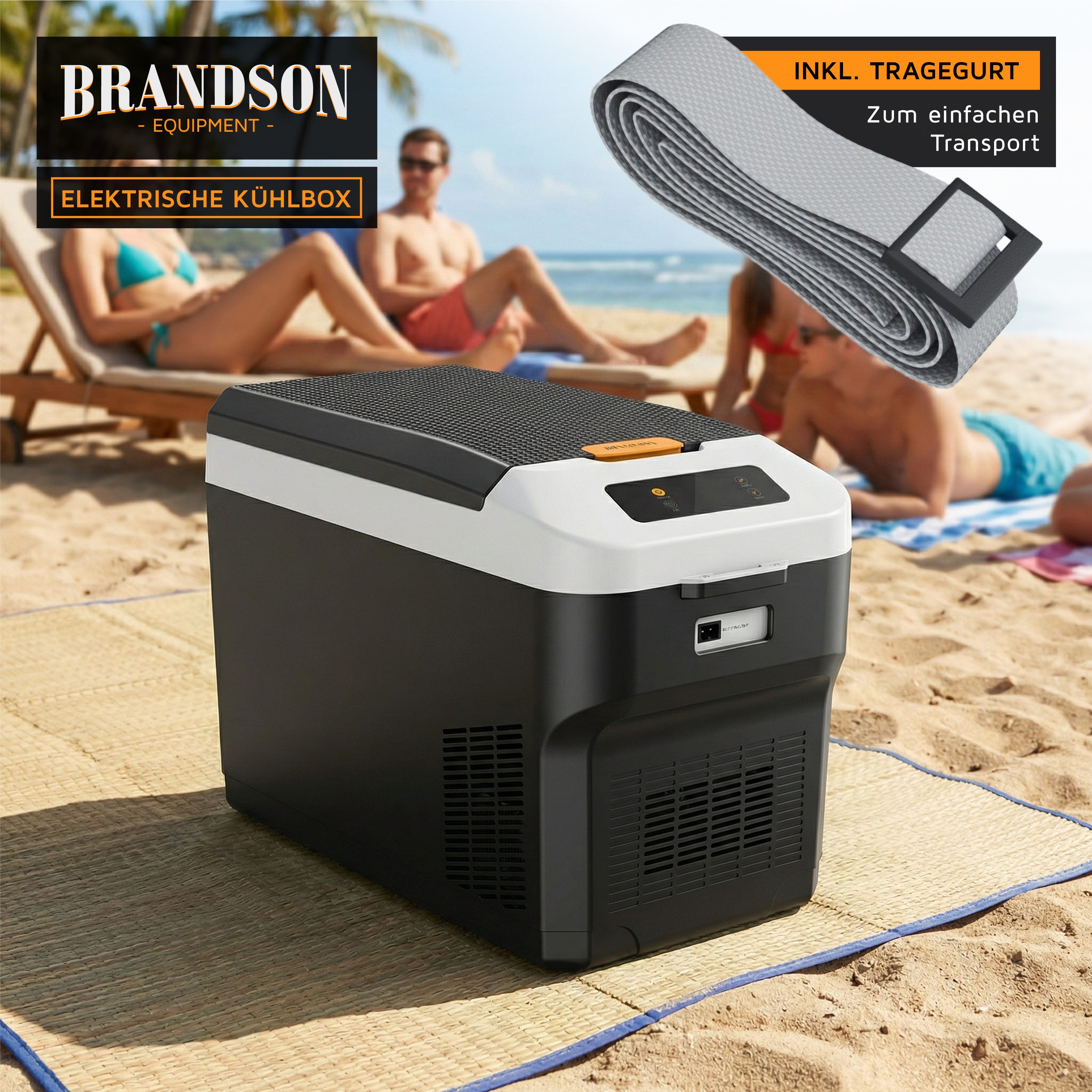 Brandson Elektrische Kühlbox Kompressor Kühlbox, bis – 22°C, ECO Modus, 27 L, für Auto & Camping, 27 l, 12–24 V Auto, 230 V Haus, Batteriewächter, zwei Fächer – Bild 5 von 5