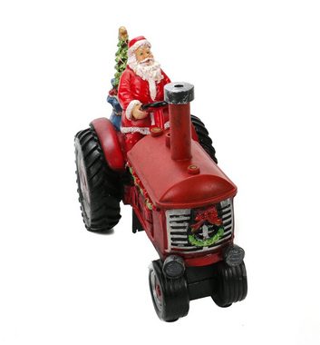 Bubble-Store Weihnachtsfigur Dampfmaschine, Weihnachtsmann auf geschmückter Dampfmaschine