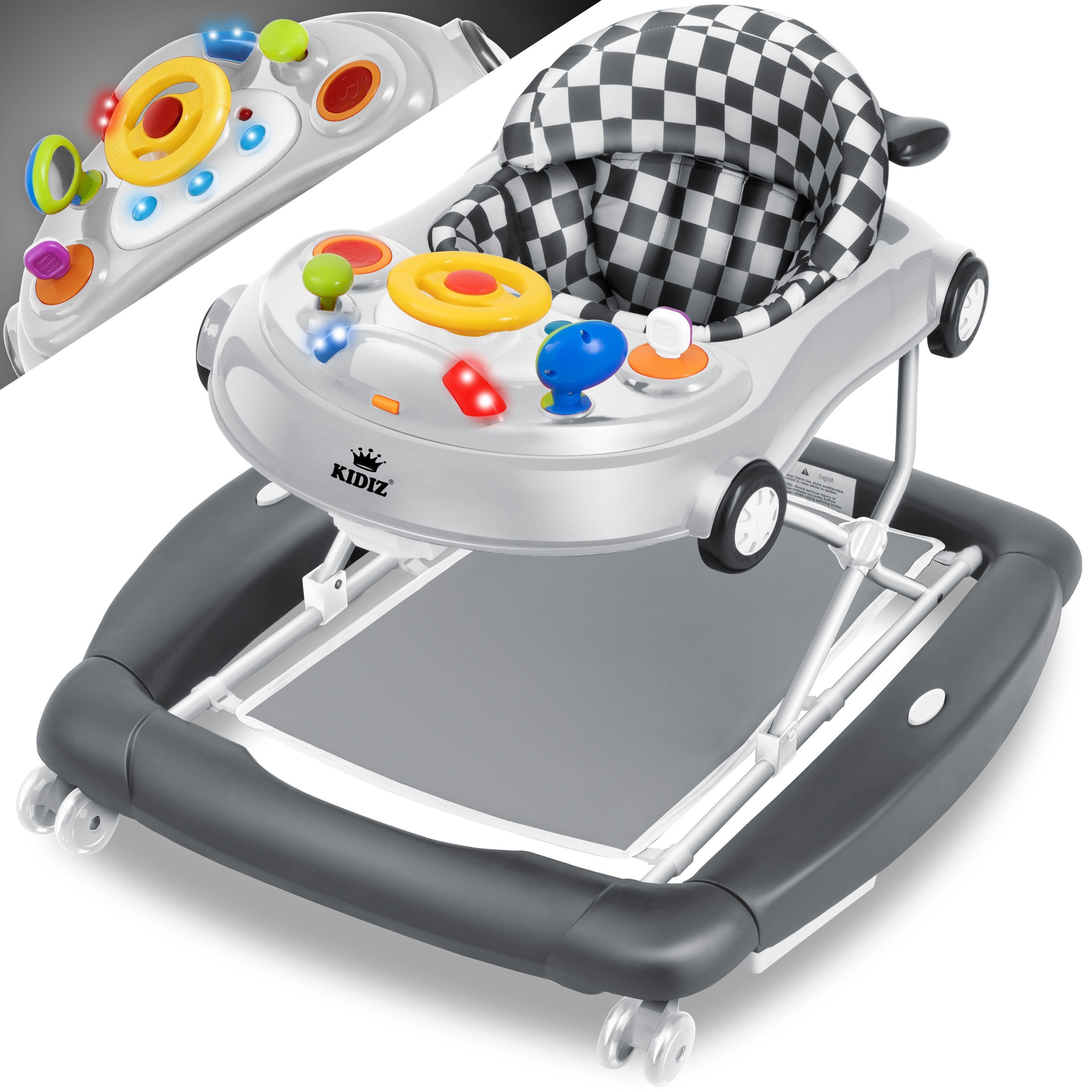 KIDIZ Lauflernhilfe, 4in1 Lauflernhilfe Babywalker Spiel- und Lauflernwagen