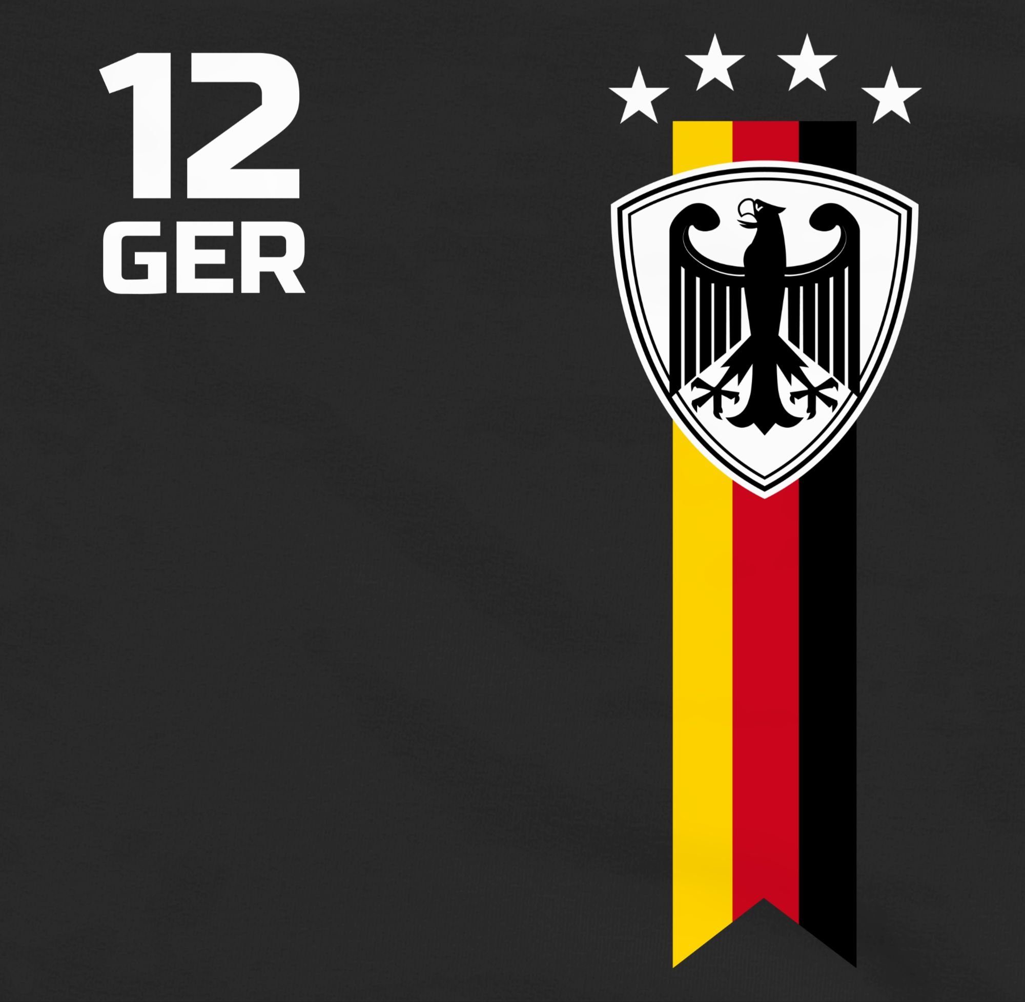 WM Schwarz/Rot EM Deutschland Hoodie Kinder Fan Fussball 2024 1 Shirtracer