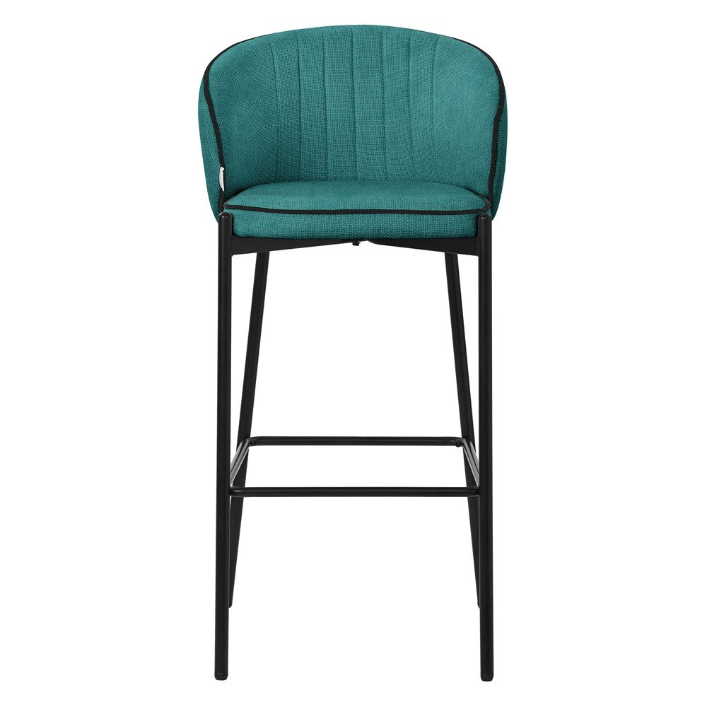 ML-DESIGN Barhocker Gepolsterter Barstuhl mit Metallgestell Rückenlehne und Fußstütze (2 St), Bistrohocker 2er Set Petrol Stoffbezug Tresenhocker Küchenhocker