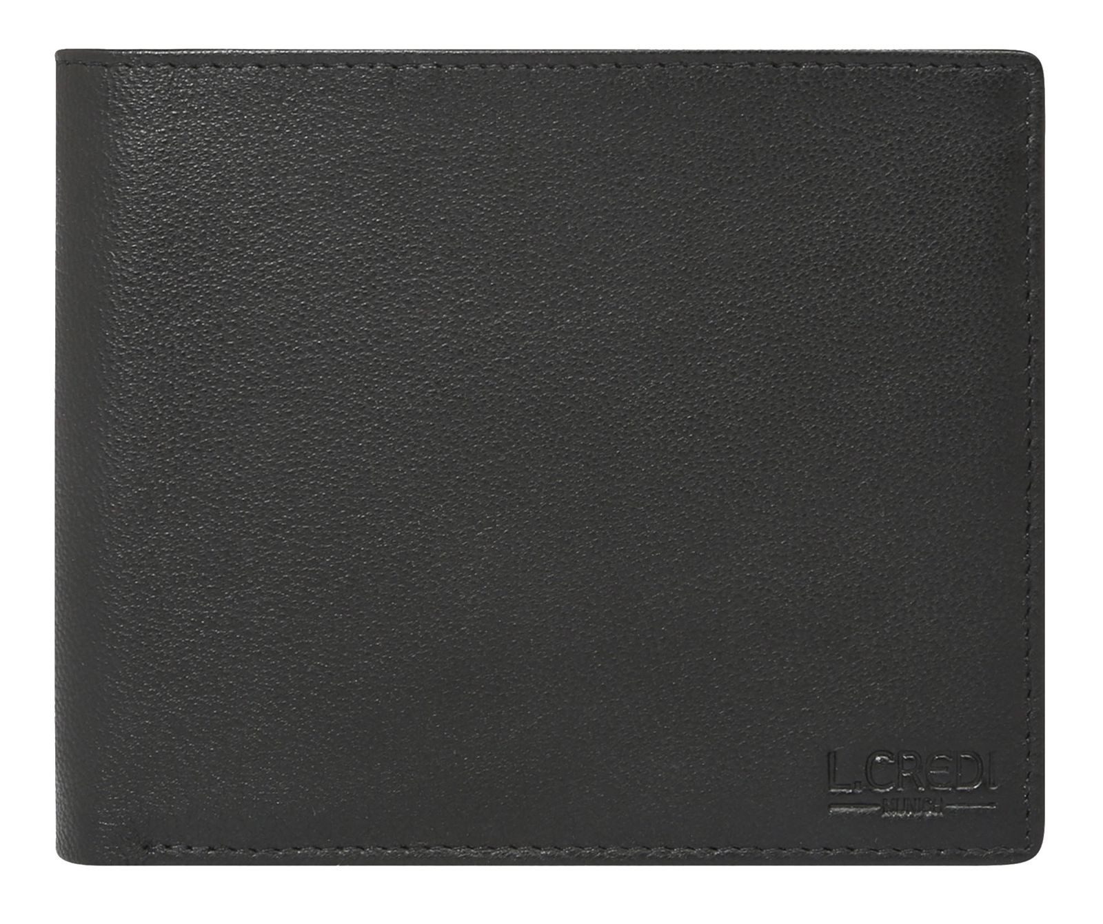 L. CREDI Geldbörse Wallet, aus echtem Leder mit RFID-Blocker Schutz