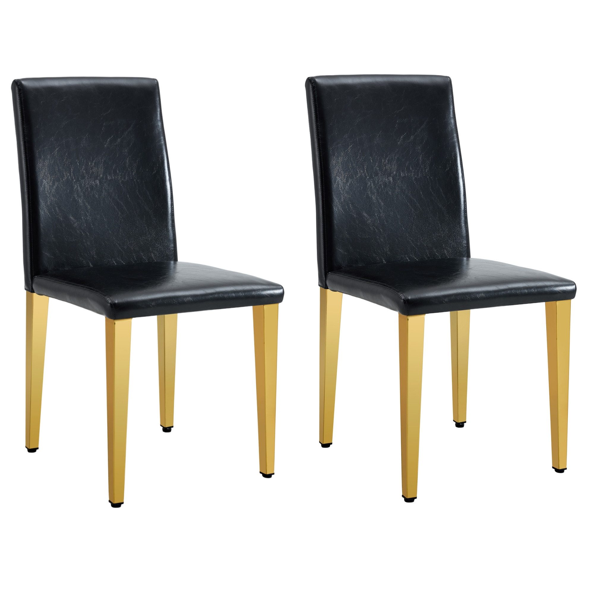 JUFU Polsterstuhl Esszimmerstuhl, Wohnzimmerstuhl, Küchenstuhl, 41 x 47 x 90 cm (2 St), Kunstleder mit Metallbeinen, Modernes Design, 2er Set