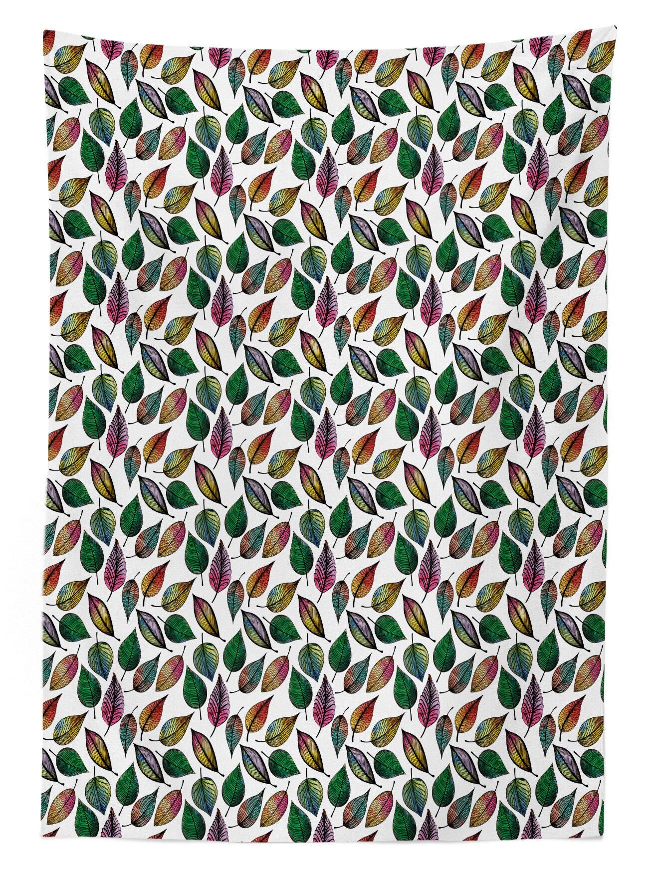 Designs Farbfest geeignet Außen Für Abstrakt Tischdecke Abakuhaus Bereich Blätter Leaf Stil den Farben, Klare Waschbar