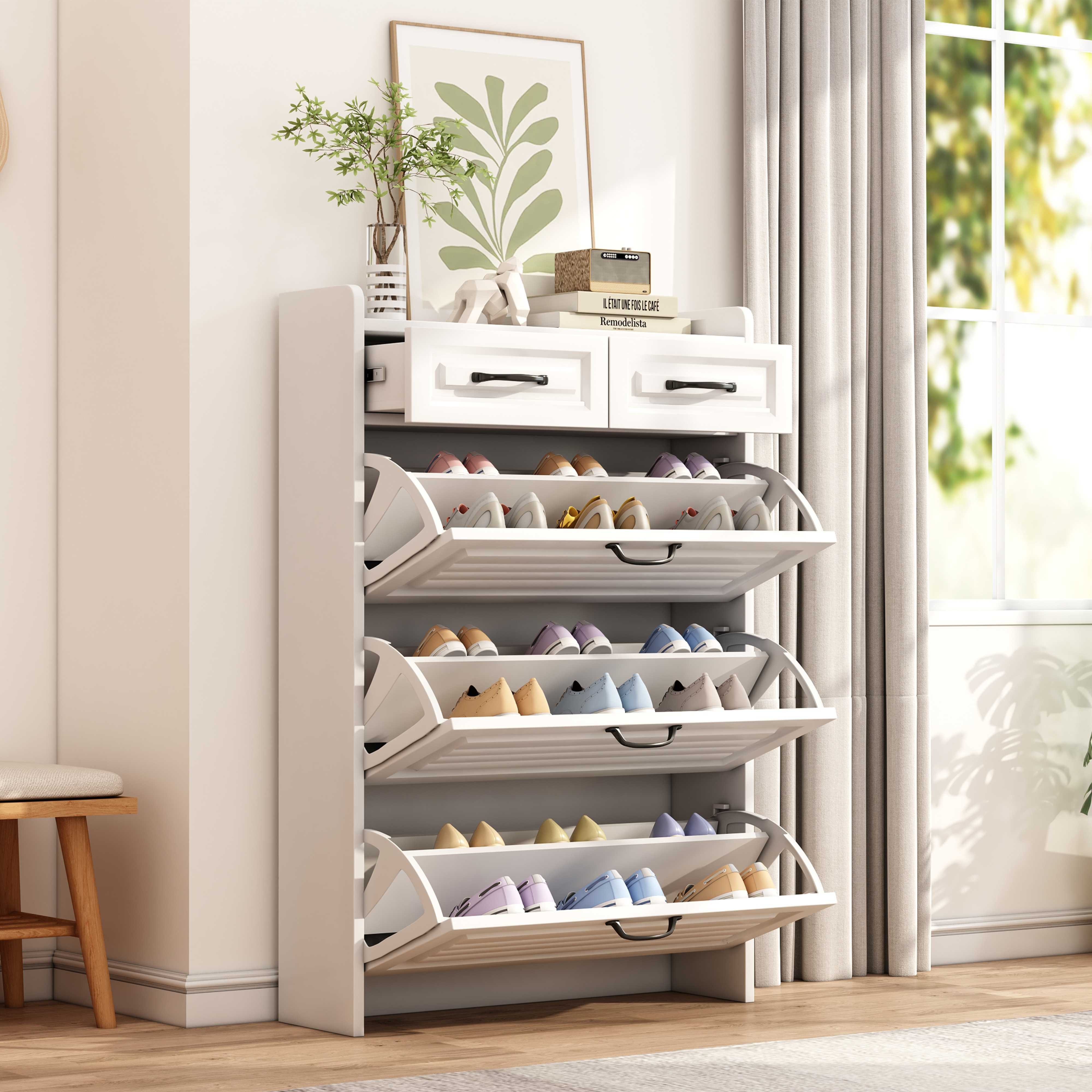 BlingBin Schuhschrank Schuhregal Schuhkipper Schuhkommode (1-St., mit drei günstig online kaufen