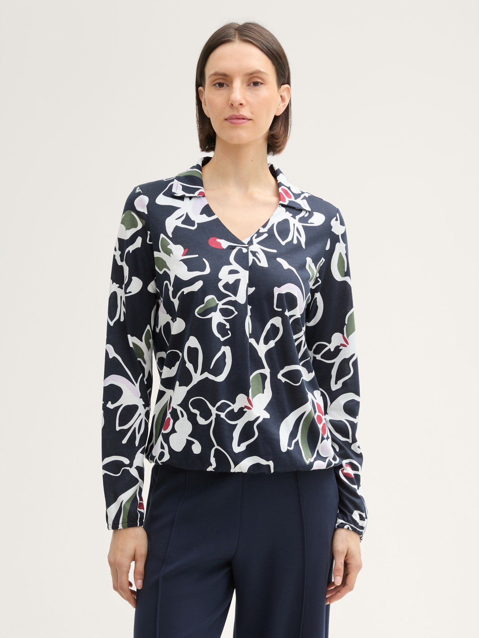 TOM TAILOR Langarmshirt Bluse mit TENCEL™ günstig online kaufen