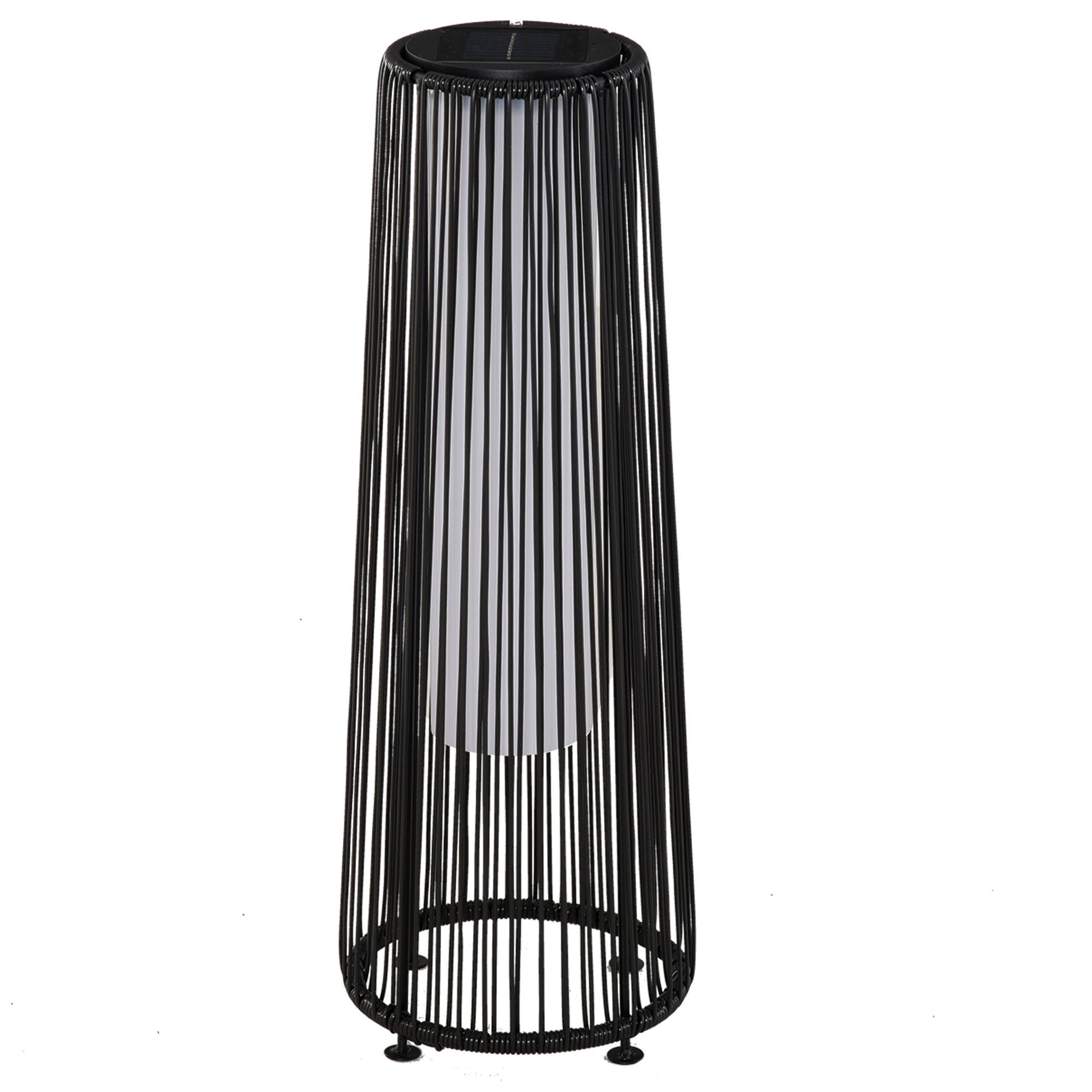 Outsunny LED Solarleuchte Spritzwassergeschützte Gartenleuchte mit Lichtsensor, Solarbetrieben, LED, Warmgelb, Solarbetrieben