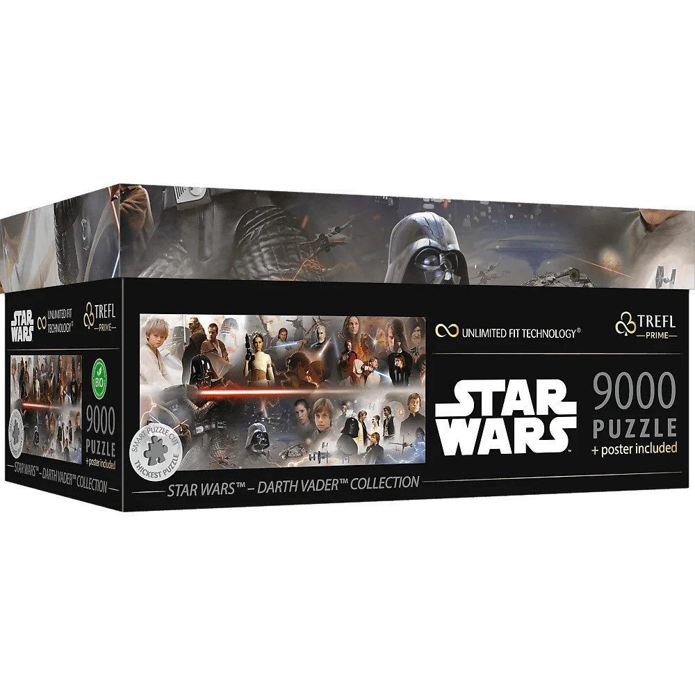 Trefl GmbH Puzzle Star Wars Darth Vader Collection 9000 Teile Puzzle, 9000 Puzzleteile, 6 Puzzles a 1500 Teile in einer Box die verbunden werden können