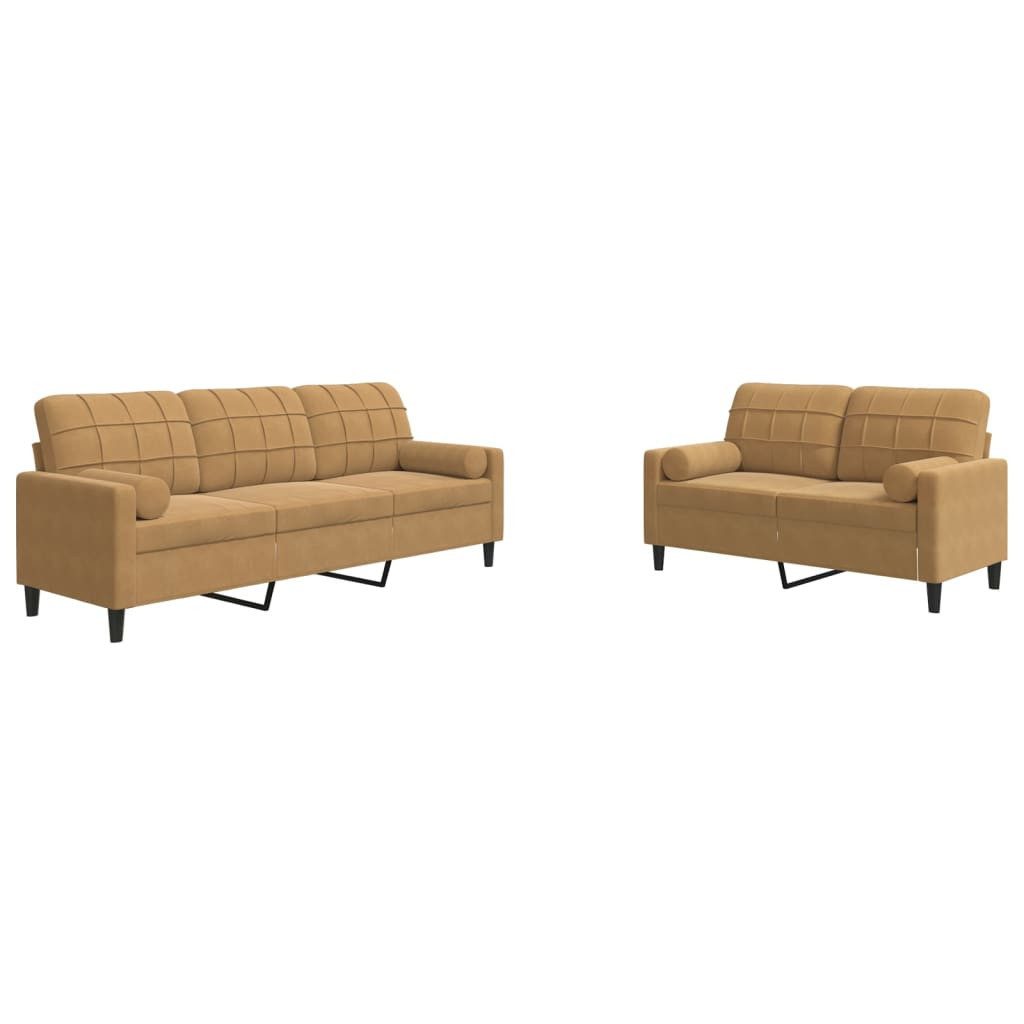 vidaXL Sofa 2-tlg. Sofagarnitur mit Kissen günstig online kaufen
