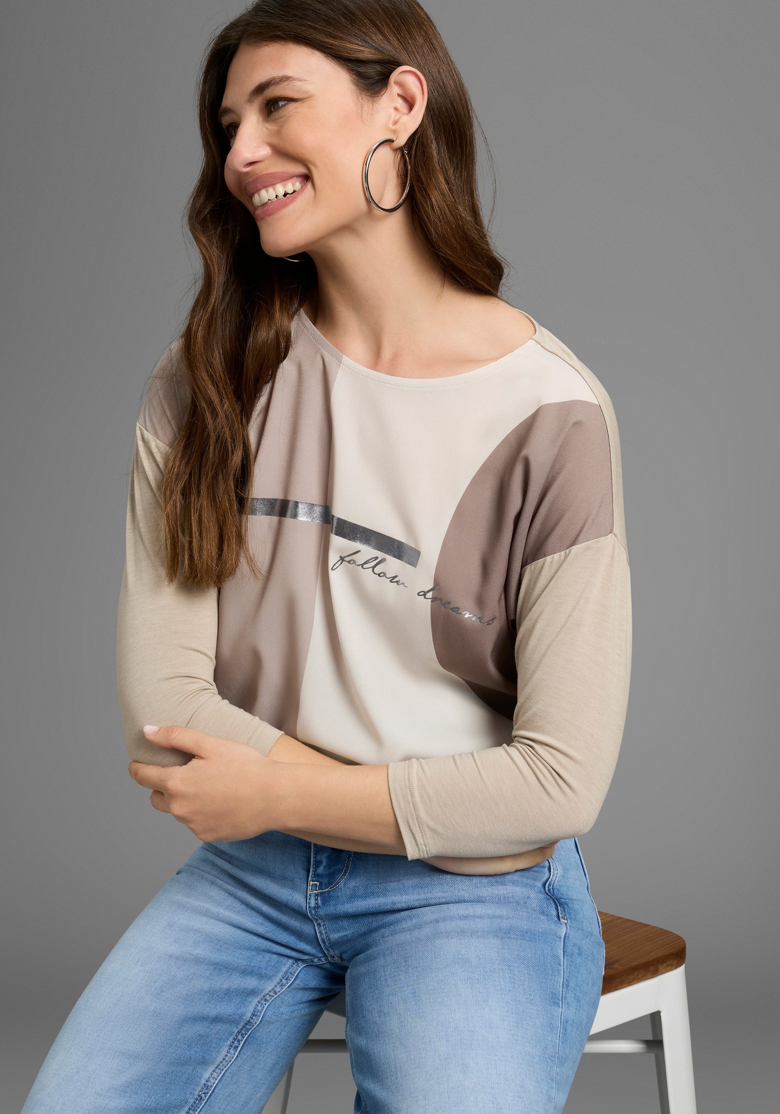Laura Scott Shirtbluse im Materialmix mit günstig online kaufen