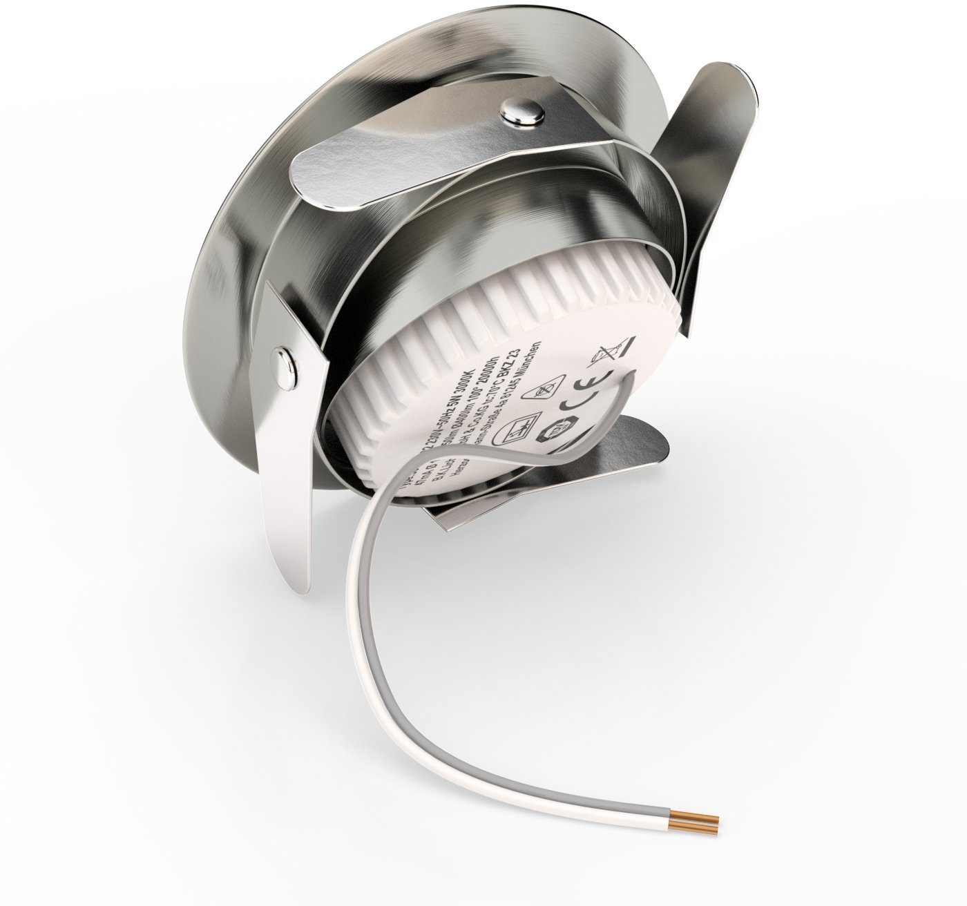 B.K.Licht LED Einbauleuchte 12er Set Einbaustrahler, Schwenkbare Deckenspots, flache Spots, LED fest integriert, Warmweiß, 3.000K, 400Lm, 4,8W, Kunststoff, 8,2 x 3 cm, Nickel