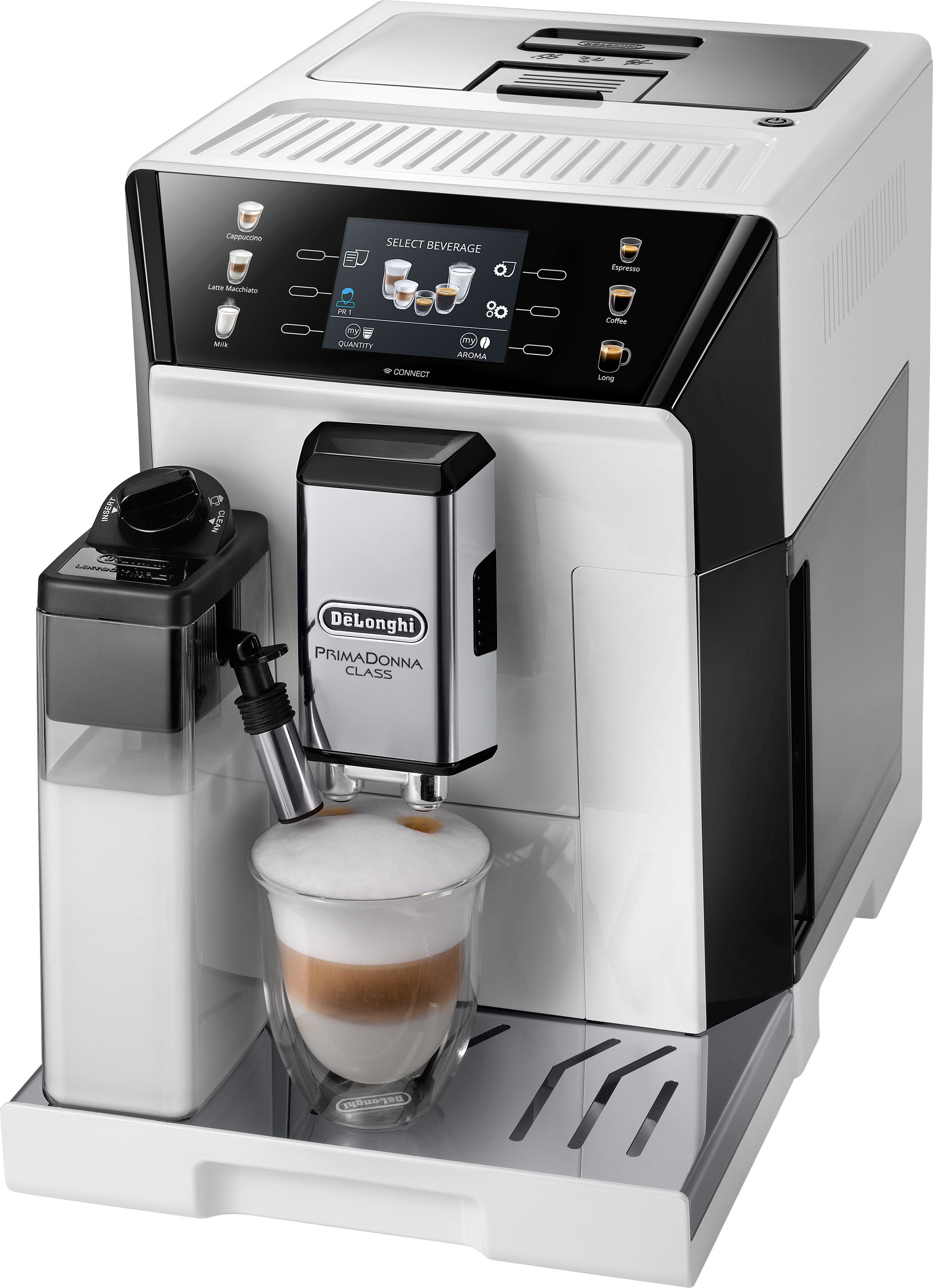 [Wird zu einem supergünstigen Preis angeboten!] De'Longhi Kaffeevollautomat PrimaDonna Class weiß ECAM 550.65.W