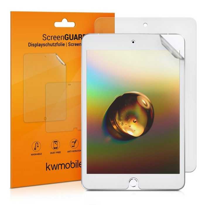 kwmobile Schutzfolie 2x Folie für Apple iPad Mini 5 (2019) Full Screen Tablet Schutzfolie entspiegelt