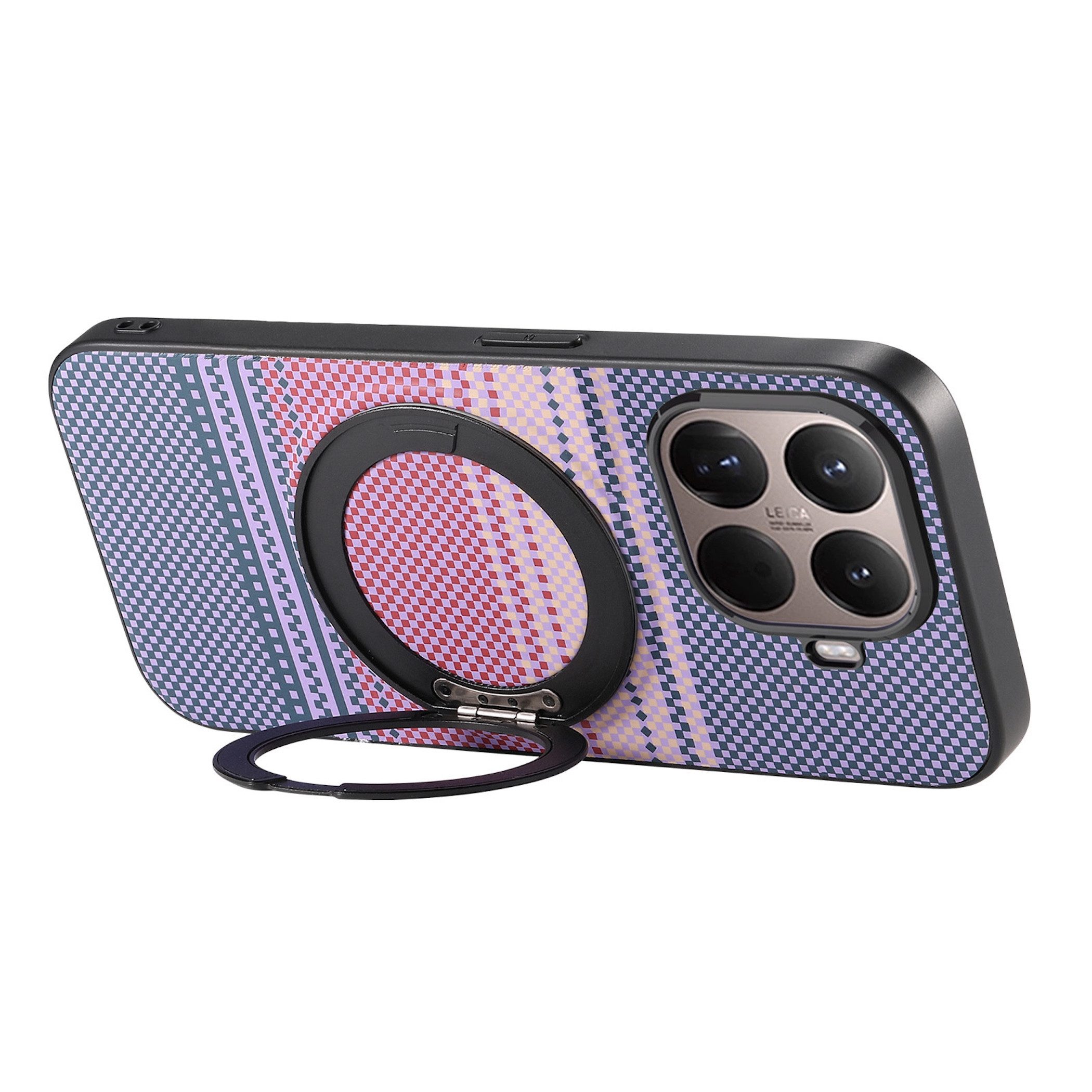 Wigento Handyhülle MagSafe Drehkippständer Muster Xiaomi 17T TPU Kameraschutz Lila 6,59 Zoll, Magnetisch, Durchsichtig, Stoßfest – Bild 4 von 5
