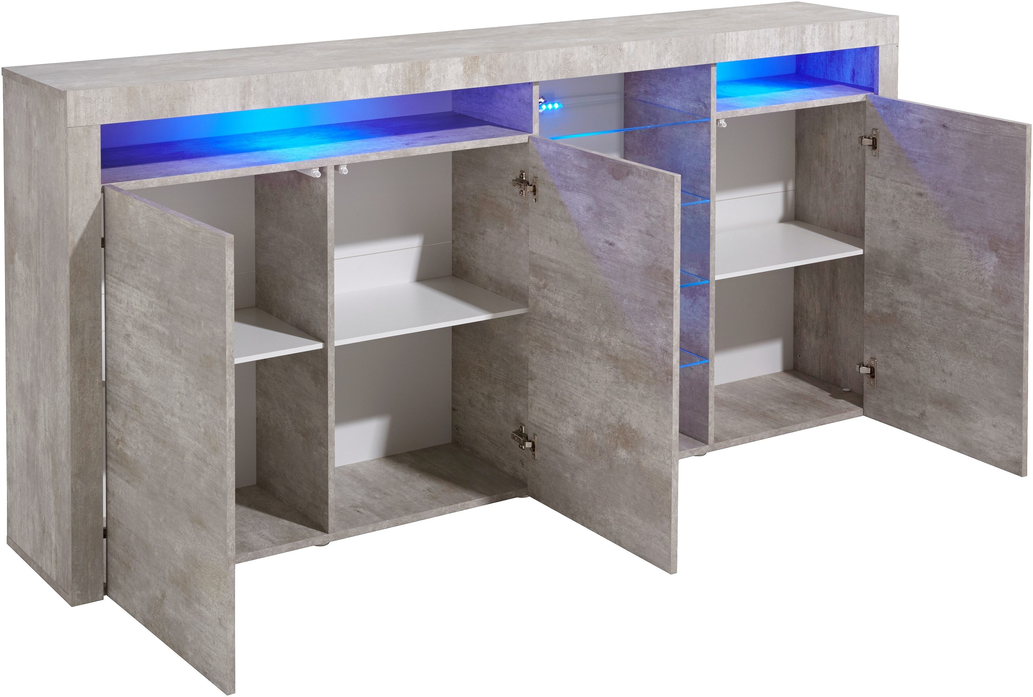 borchardt Möbel 200 beton-optik Fe, Breite Highboard Santa cm