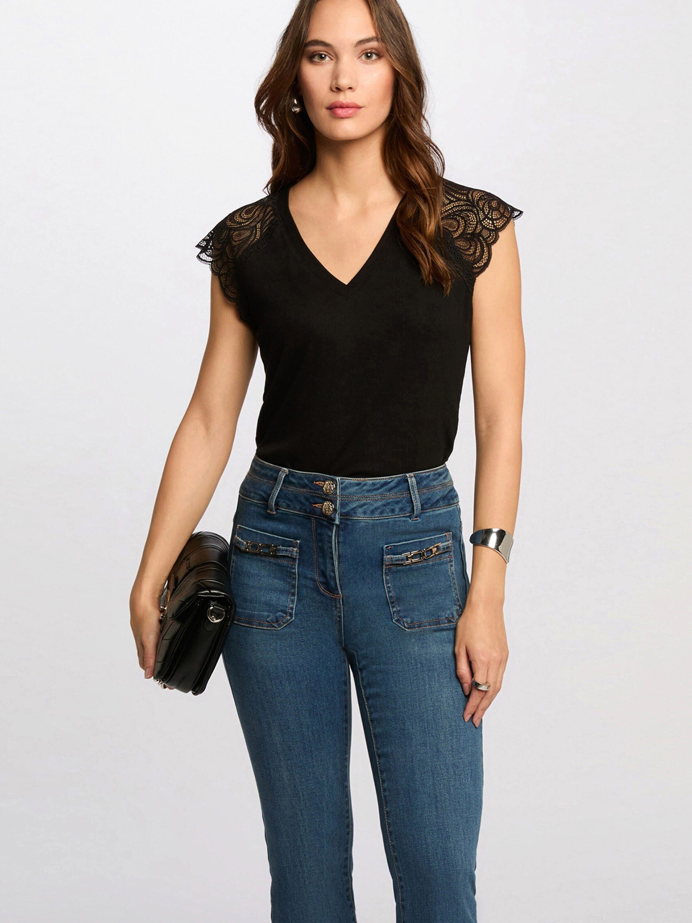 MORGAN T-Shirt (1-tlg) Spitze