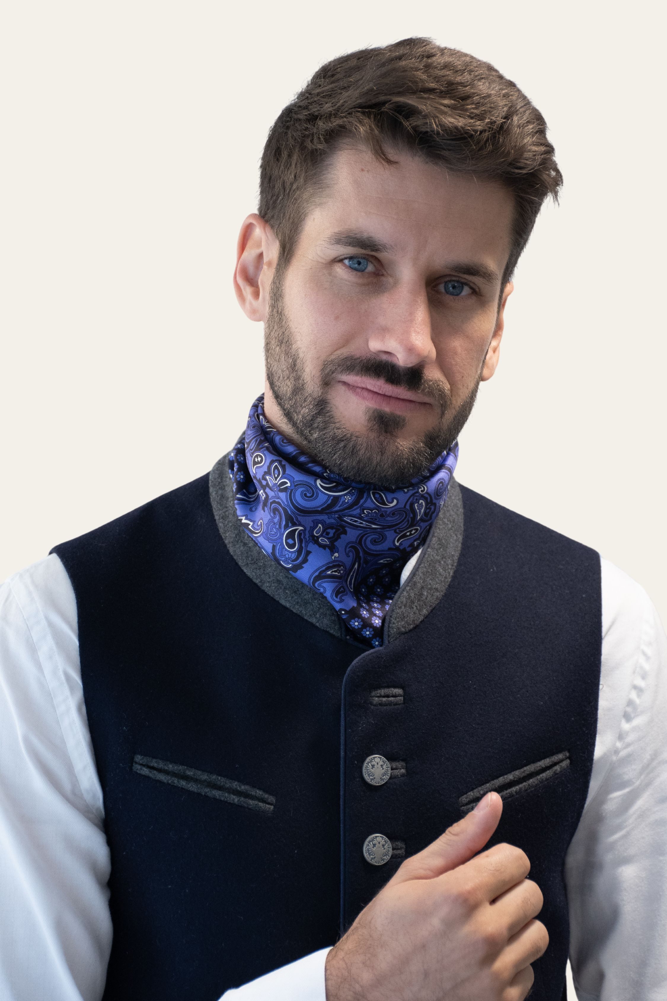 MayTree Seidentuch Herren handrolliert aus Twill-Seide 53x53, Paisley m. Ra günstig online kaufen