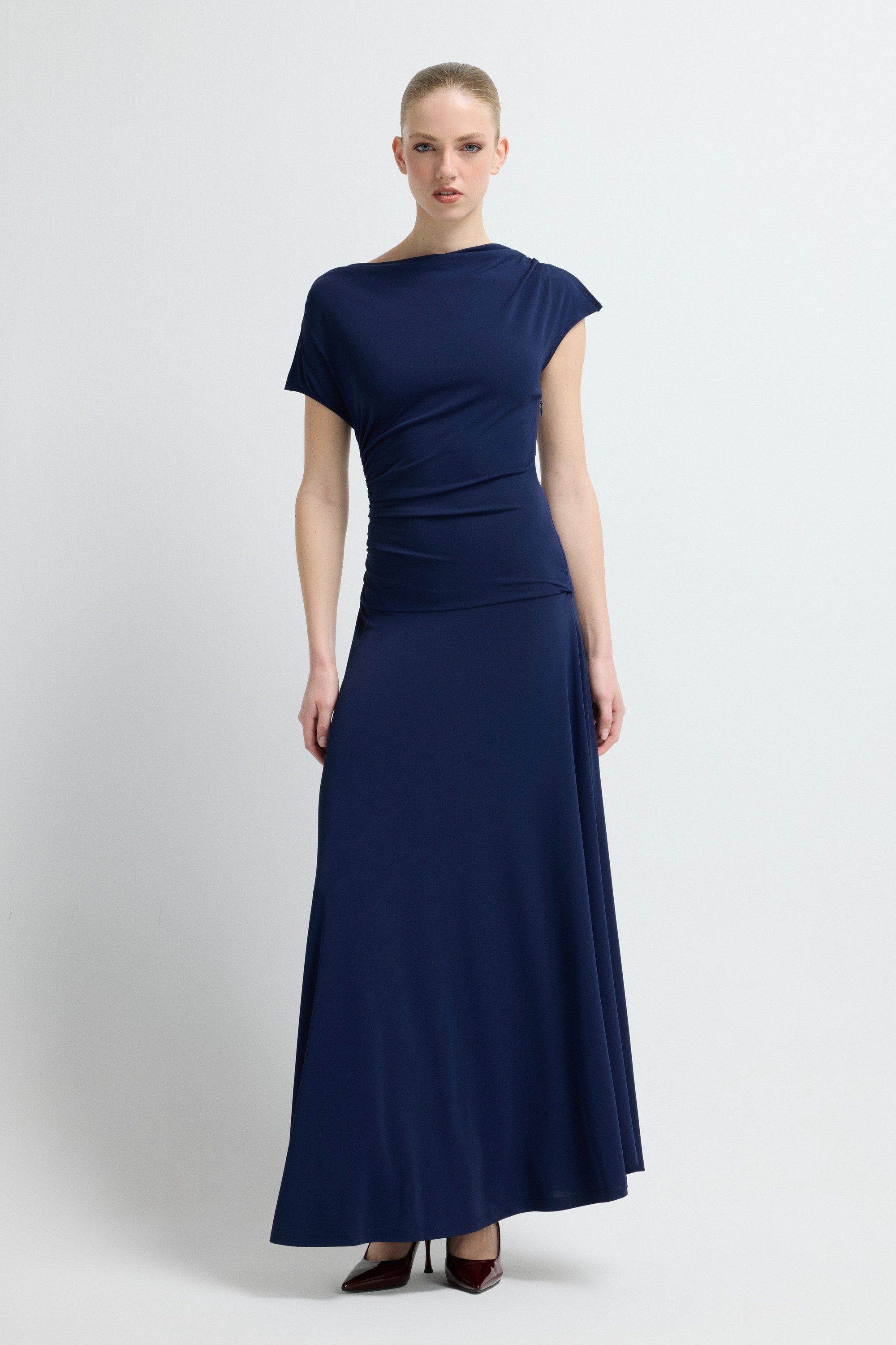 adL Abendkleid Maxikleid mit Drapierung