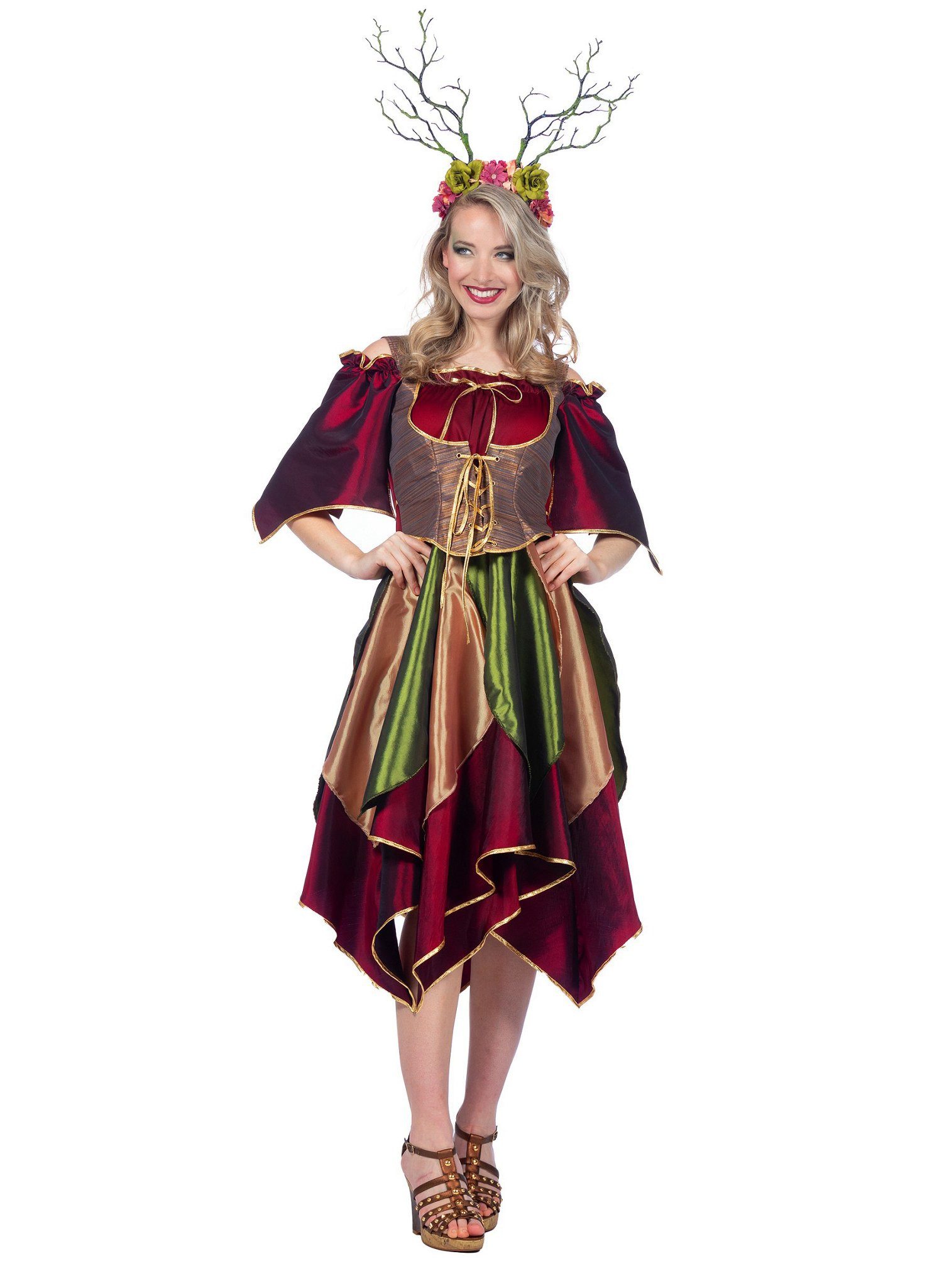 Metamorph Kostüm Verwunschene Waldfee Kostüm - Karneval Faschingsko, Märchenkleid für weibliche Waldwesen