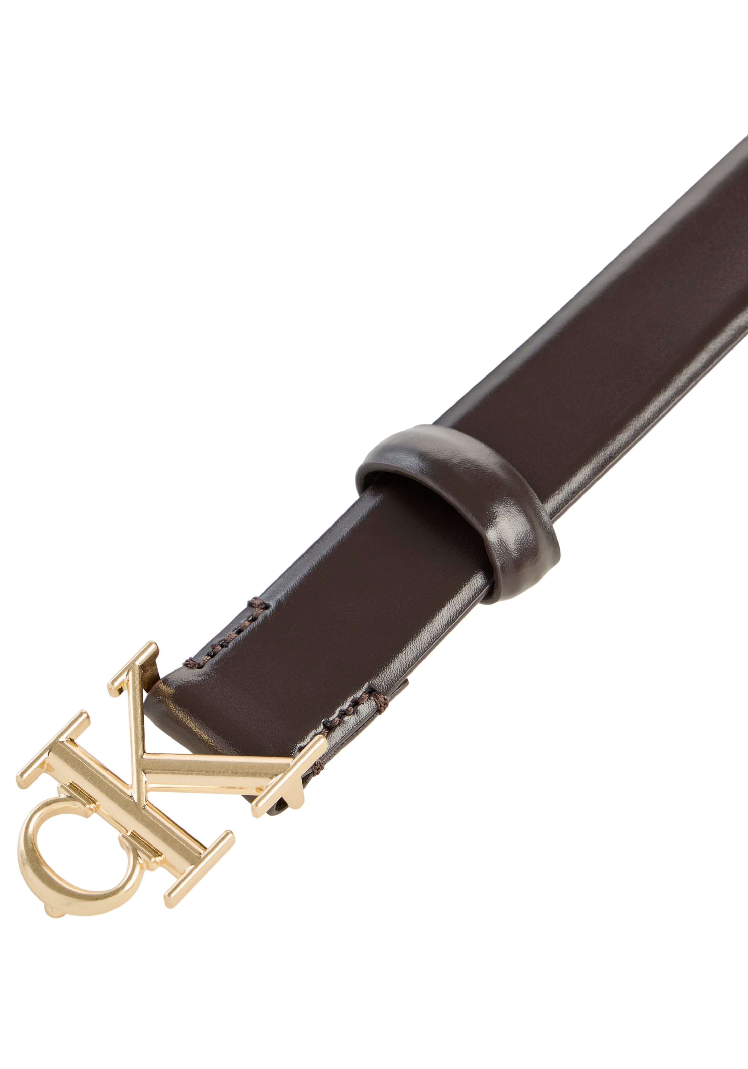 Calvin Klein Ledergürtel ROUND CK BUCKLE 30MM BELT SMOOTH Größenverstellbar mit Metallschließe