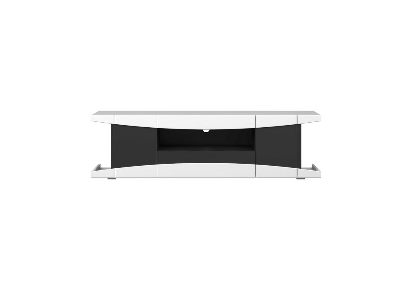 trendteam Lowboard LevelUp, Gaming Tv Schrank Softclose Rot Blau Schwarz LED-Spot 115 x 49 x 42 cm