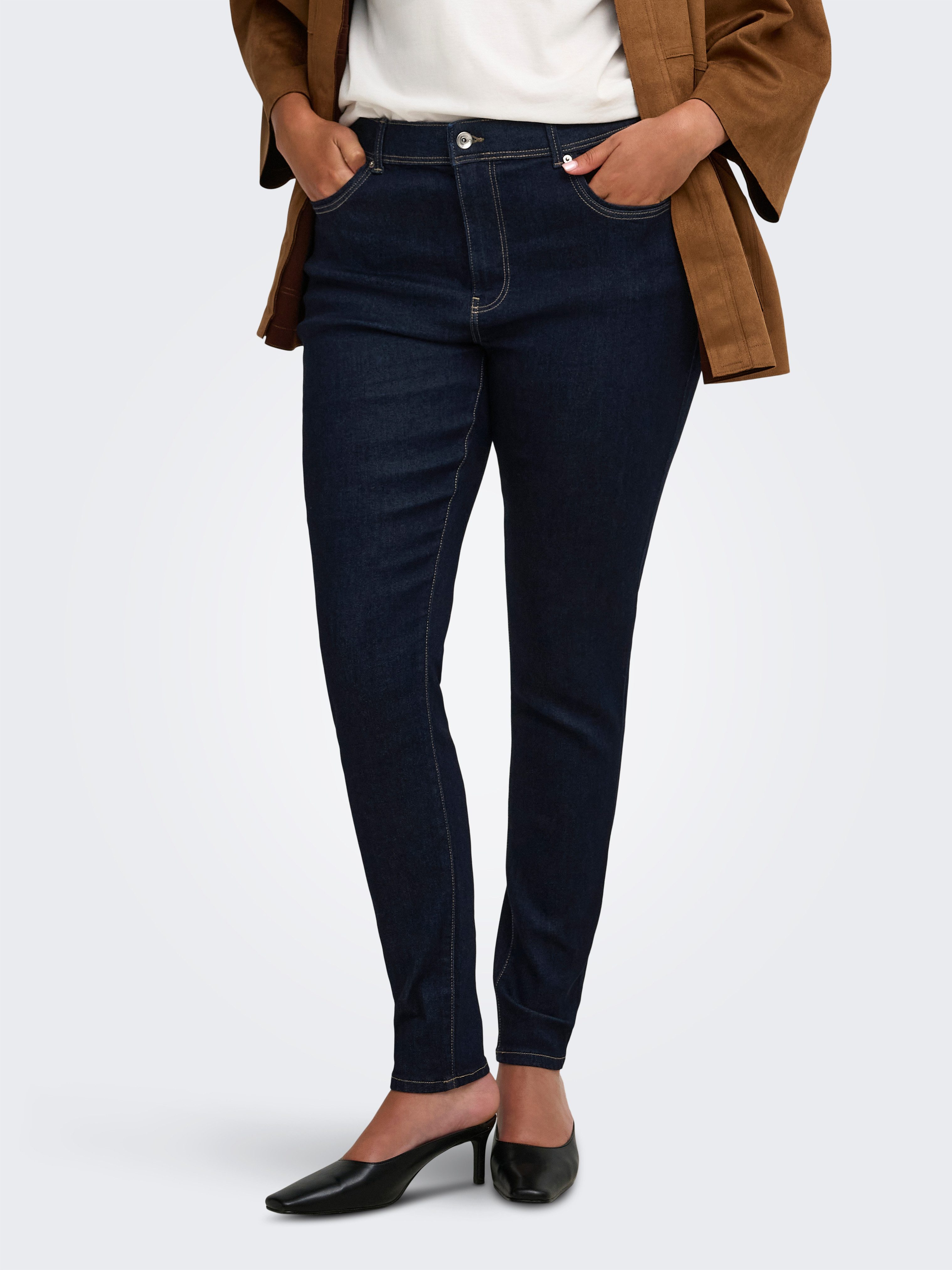 ONLY CARMAKOMA Skinny-fit-Jeans CARSALLY REG SK RINSE DNM PIM NOOS Materialmix, skinny fit, Regular Waist