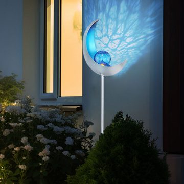 Globo LED Außen-Stehlampe, LED-Leuchtmittel fest verbaut, Kaltweiß, Solar Fackeln Mond Garten Gartendeko Solarlampe