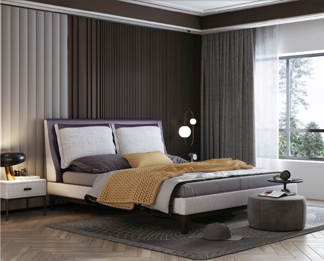 JVmoebel Bett Italienische Lederbetten in Weiß für das Doppelzimmer, Made in Europa