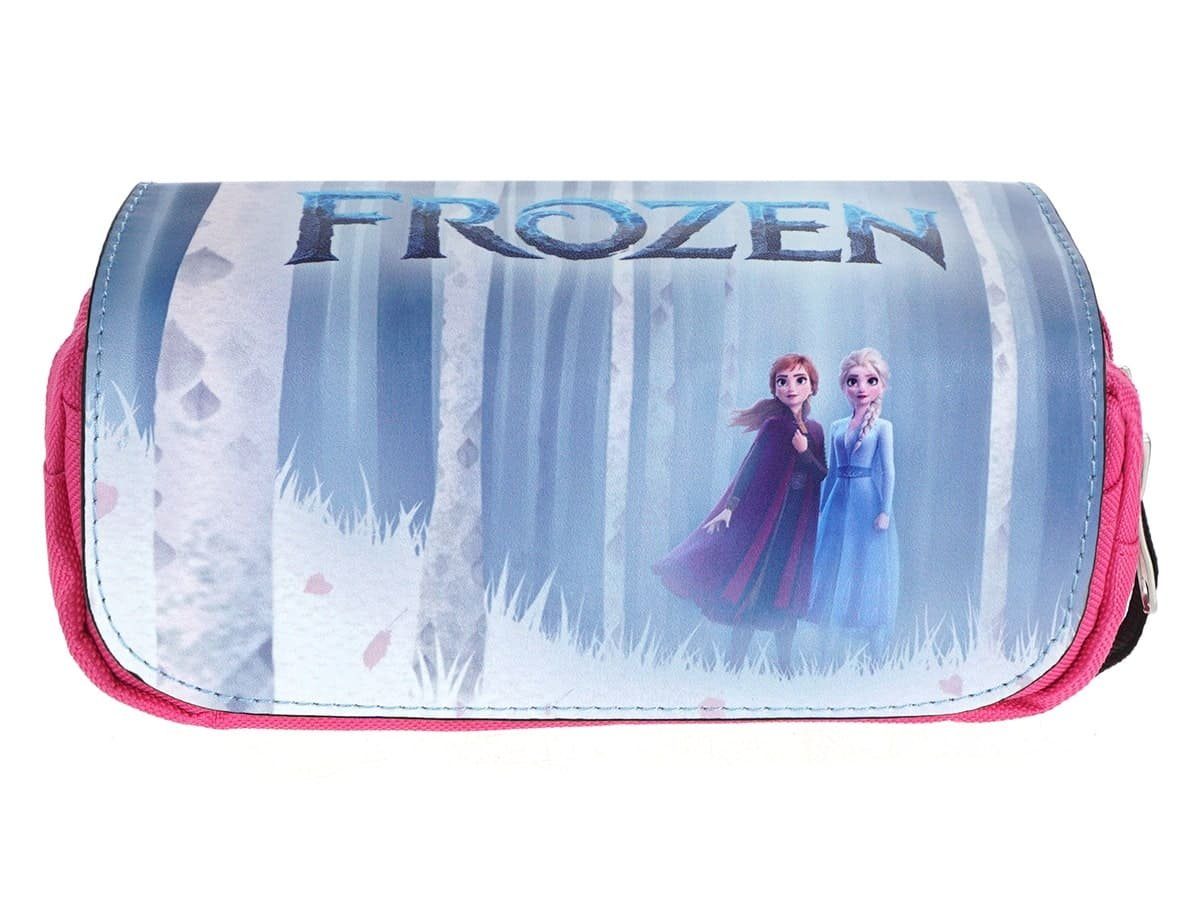 GalaxyCat Federtasche Große Eiskönigin Federtasche mit PU Leder Abdeckung mit Elsa & Anna, Elsa & Anna Federmäppchen, Pink