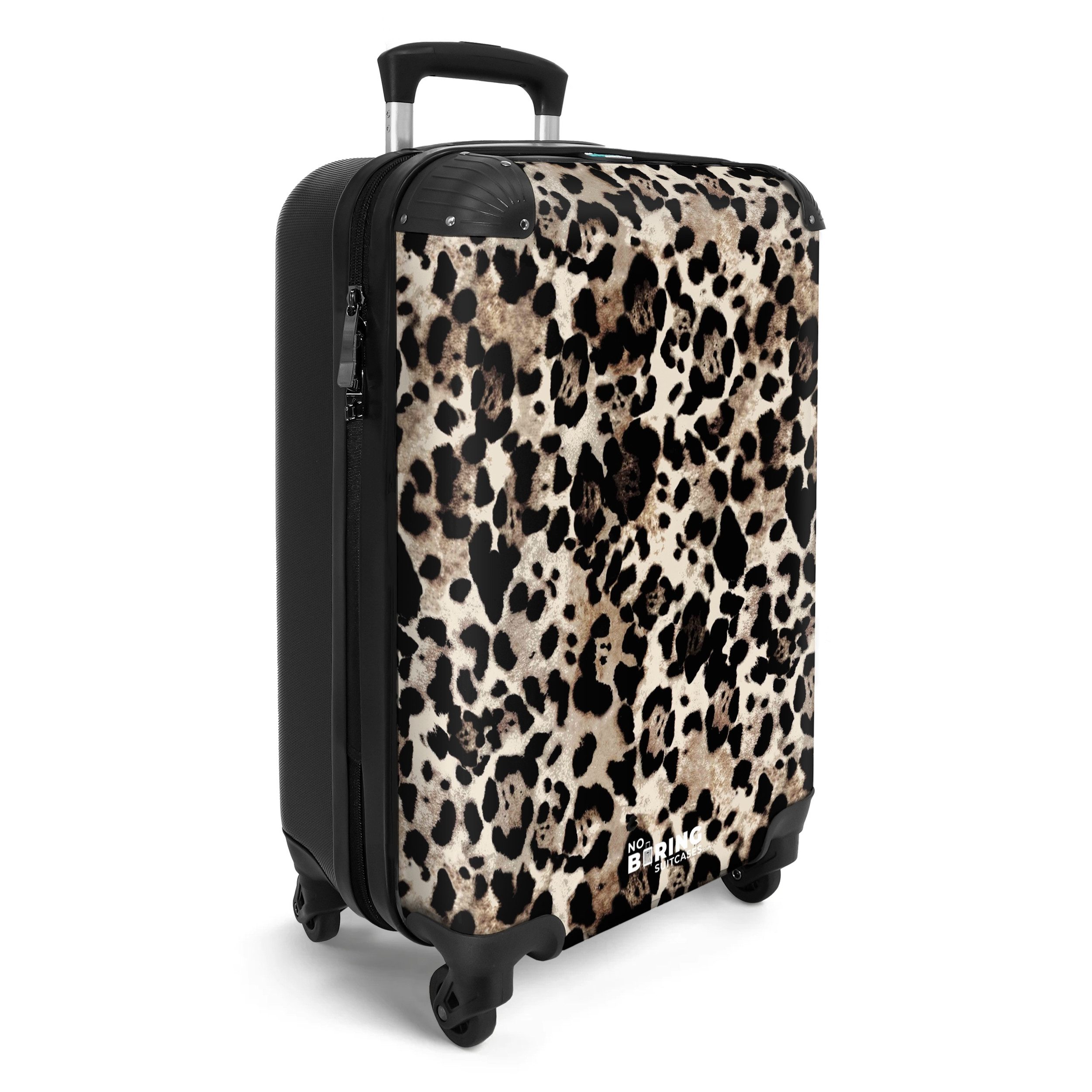NoBoringSuitcases.com© Hartschalen-Trolley Pantherdruck - Beige - günstig online kaufen