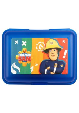 United Labels® Lunchbox Feuerwehrmann Sam Brotdose - mit Trennwand Blau, Kunststoff (PP)