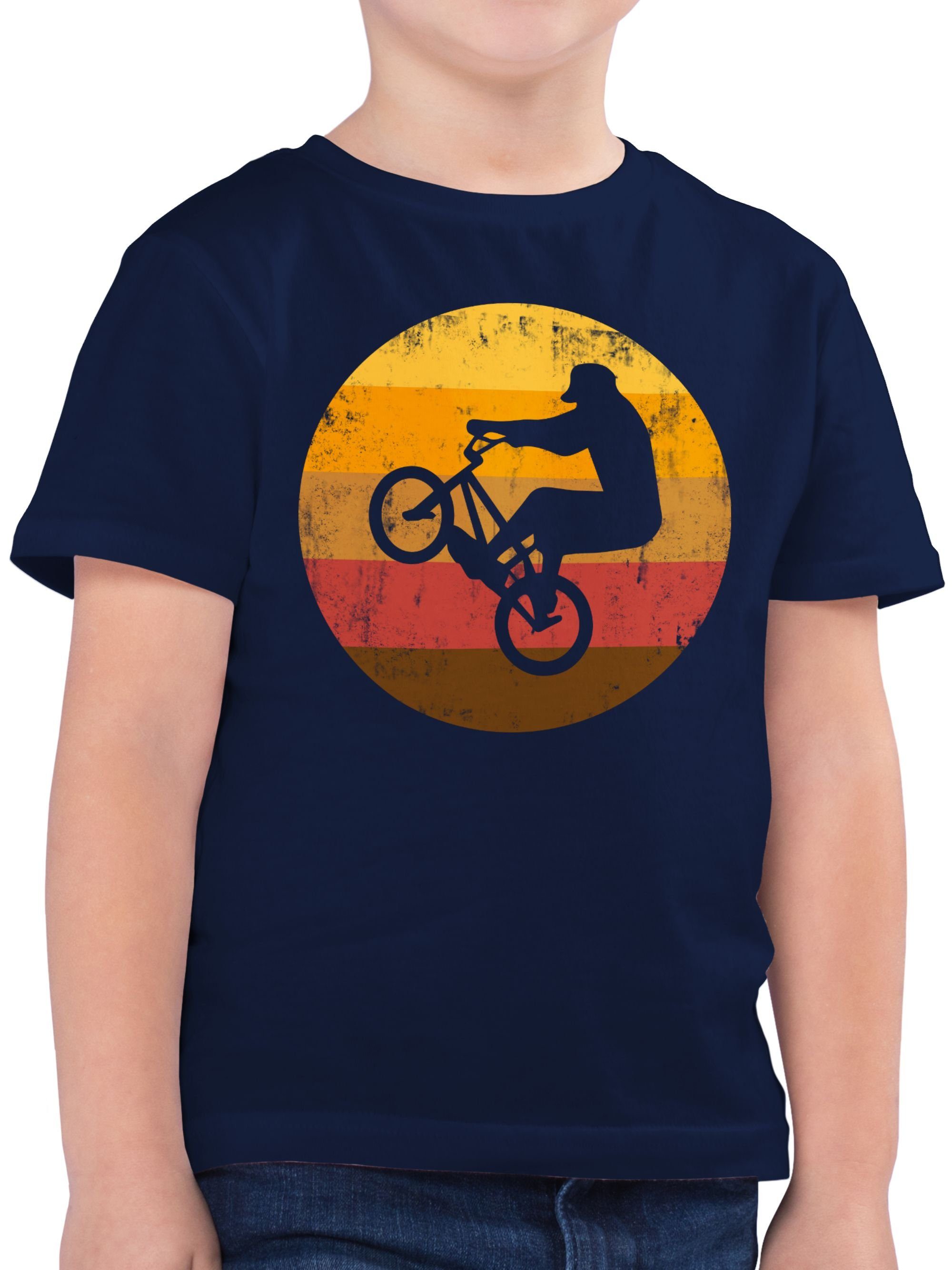 Shirtracer T-Shirt BMX Jump Kinder Sport Kleidung 01 Dunkelblau
