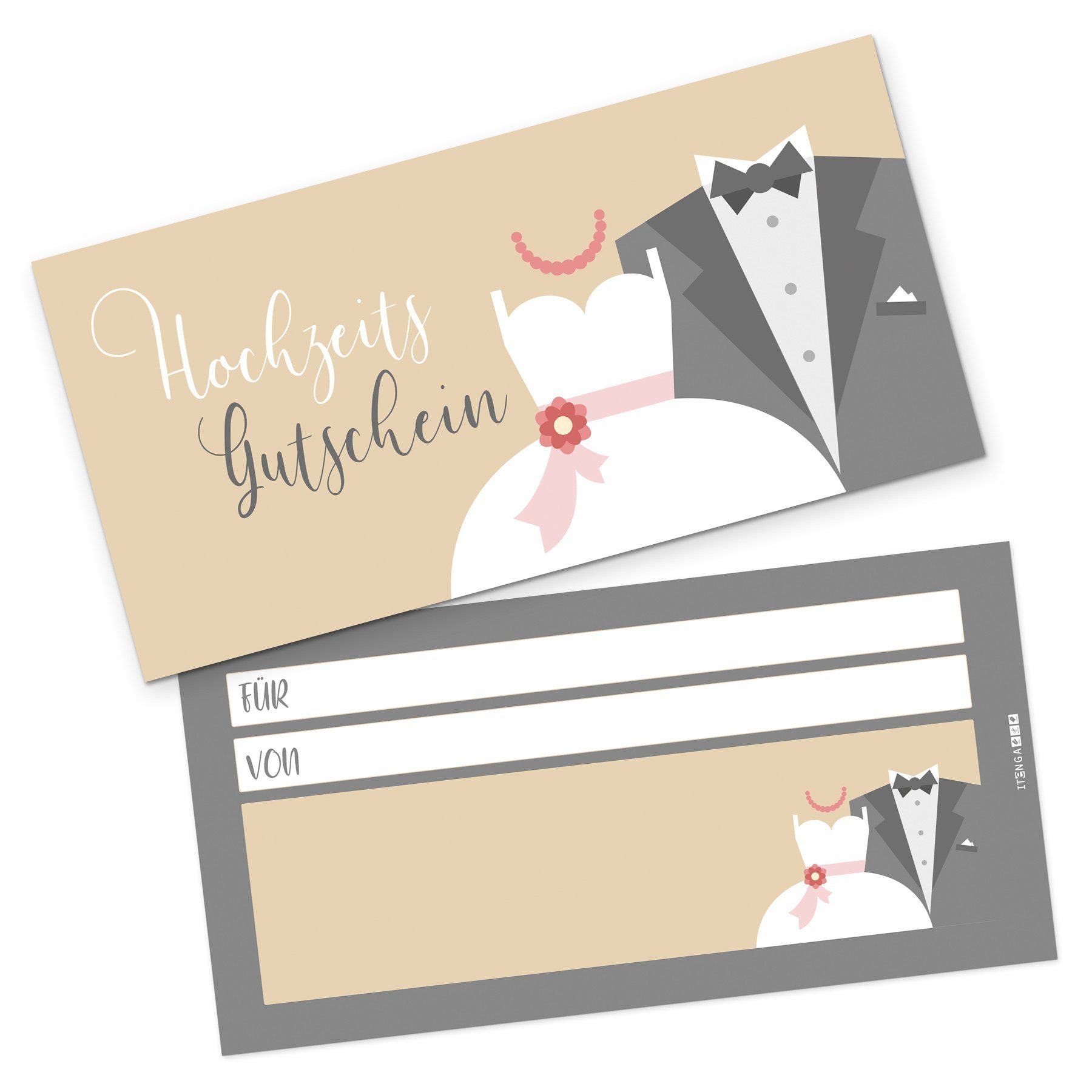 itenga Grußkarten itenga zum Geschenkgutschein Hochzeit Ausfüllen Gutschein Karte