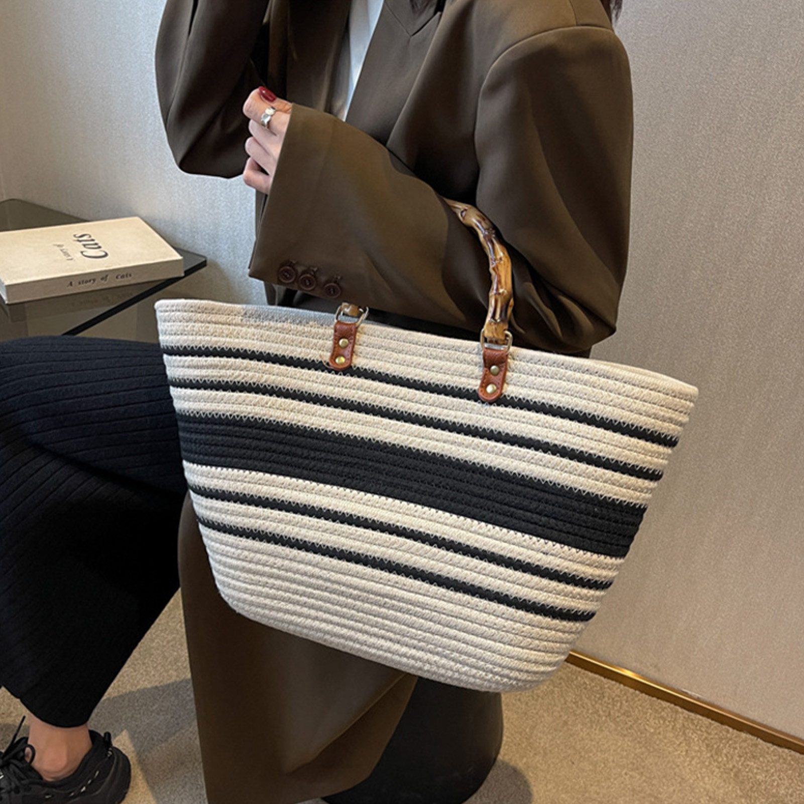 Jumpeak Handtasche Handtasche Damen,Everyday Tasche,Shopper Handtasche Damen,Geflochten, Boho Tasche Damen,Geschenke für Frauen in schlichter Optik