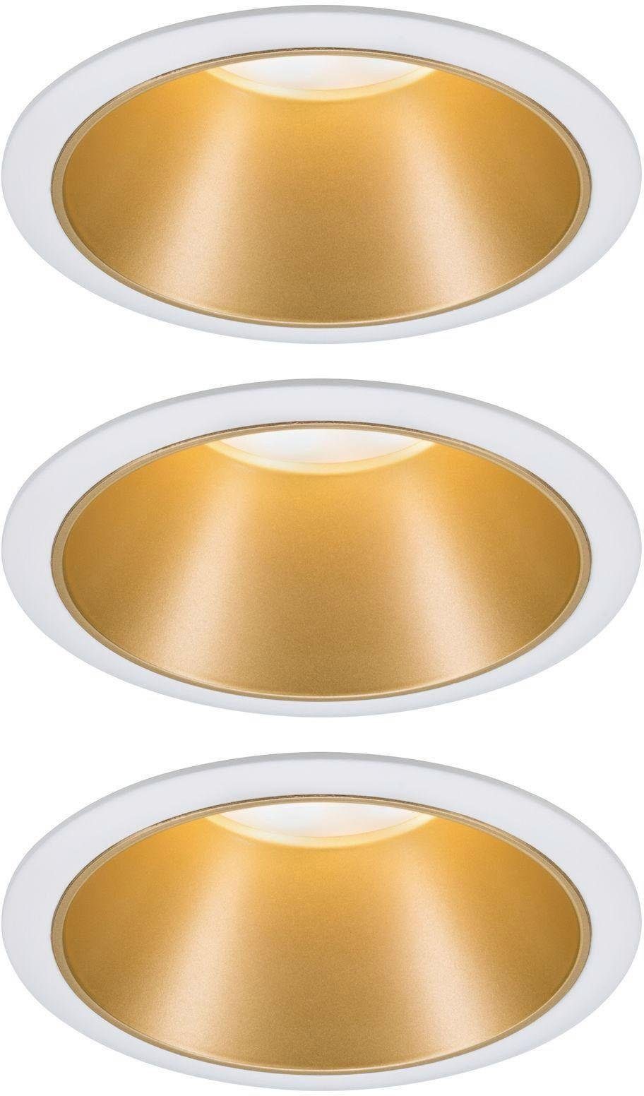 Paulmann LED Einbauleuchte Cole, Dimmfunktion, LED wechselbar, Warmweiß, Deckenspots, 3er Set