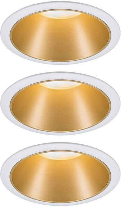 Paulmann LED Einbauleuchte Cole, Dimmfunktion, LED wechselbar, Warmweiß, Deckenspots, 3er Set