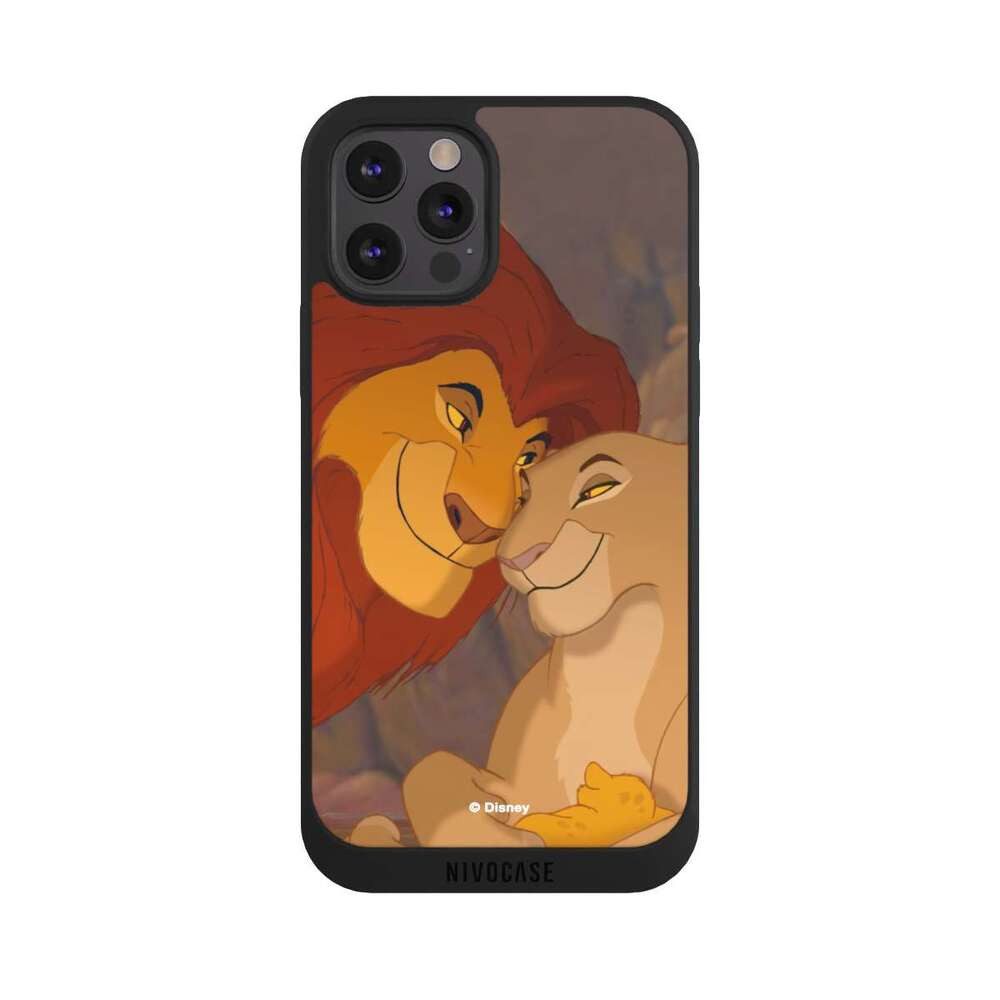 NIVOCASE Handyhülle König der Löwen Disney Liebe Lion Love, Apple iPhone 12 Pro Handyhülle Hülle NIVOpure Case Schwarz