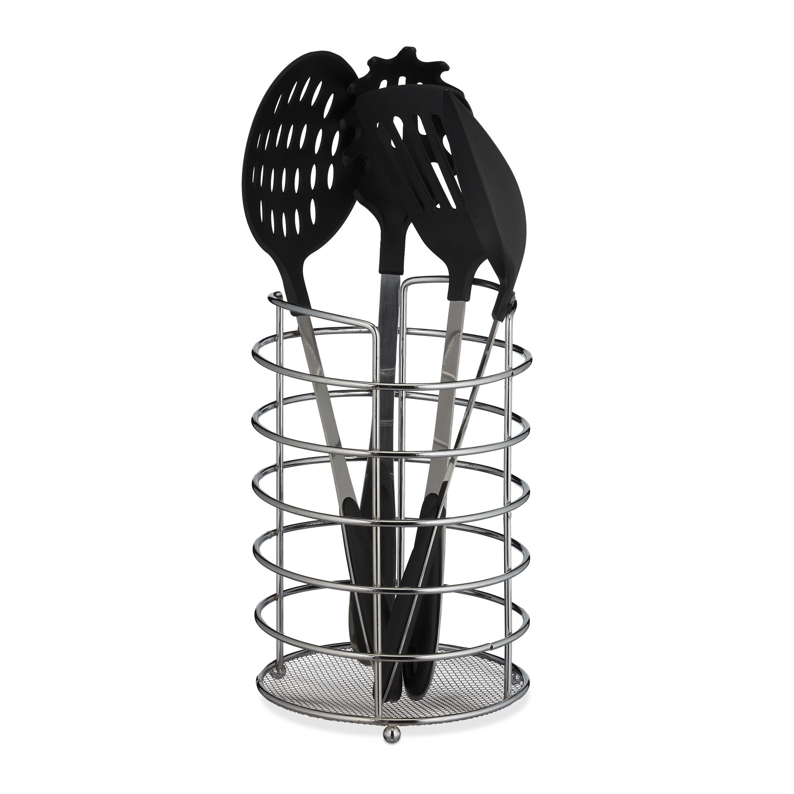 relaxdays Servierständer XL Küchenutensilienhalter Metall, Eisen