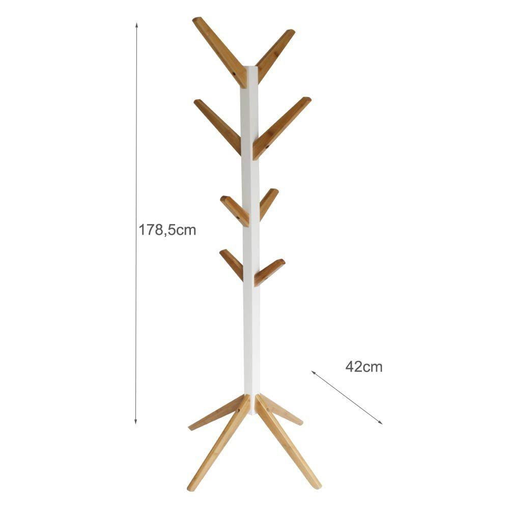 Natsen Garderobenständer Holz Garderobe Kleiderständer, (8 günstig online kaufen