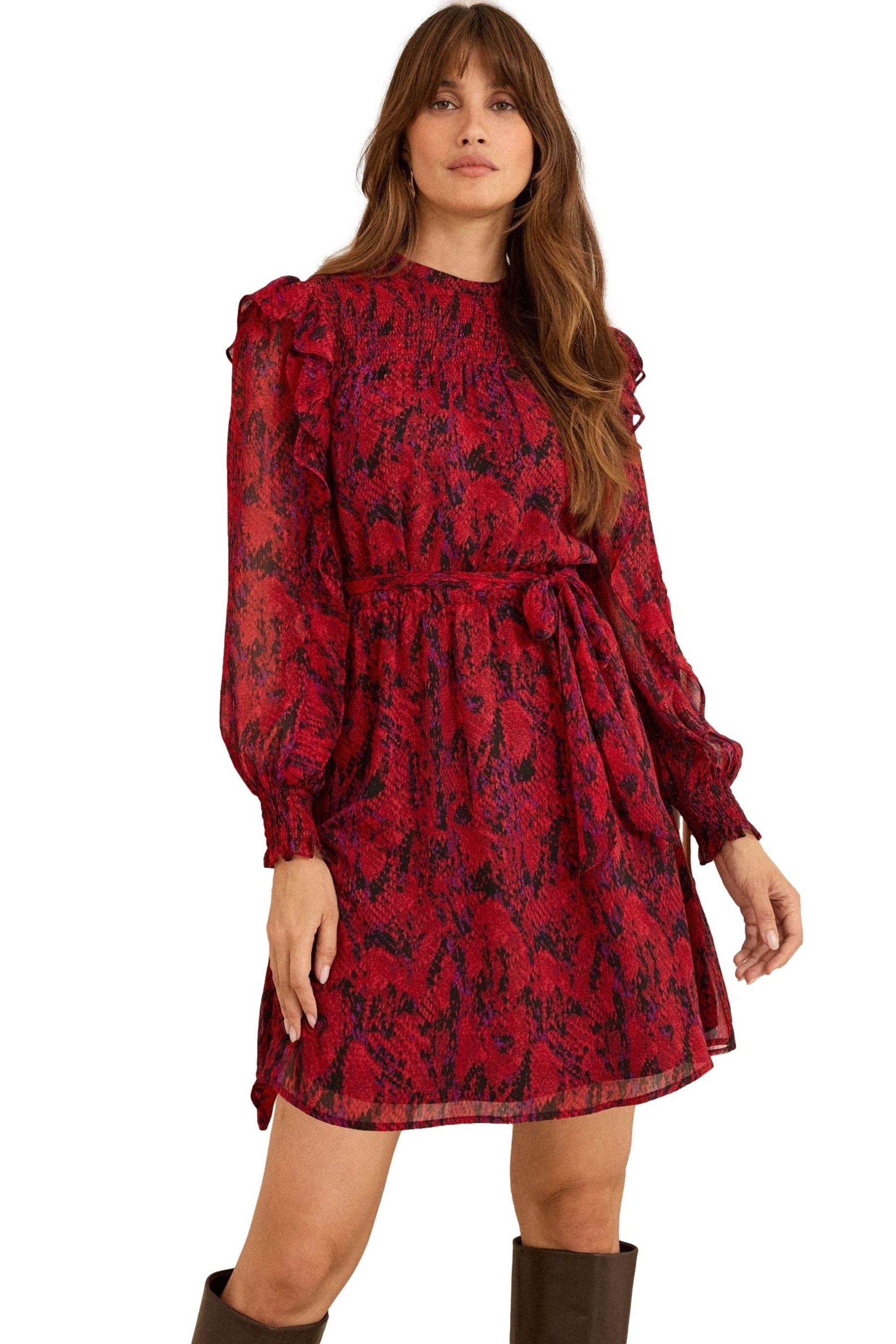 Love & Roses Minikleid Love & Roses Gesmoktes Minikleid (1-tlg)