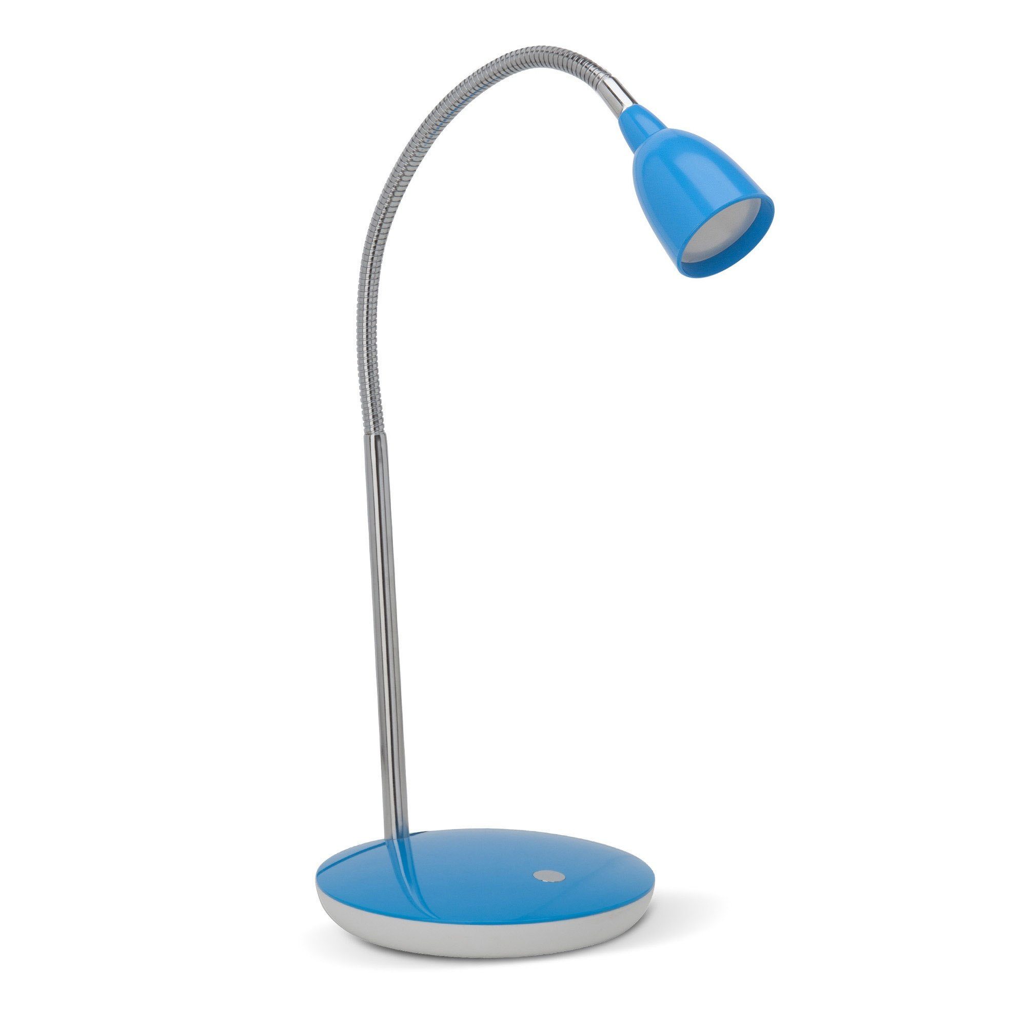 Lightbox LED Tischleuchte, integriert, 2,4 Schreibtischlampe, Flexarm, Warmweiß, LED 3000 K, fest W, 250 lm, blau LED