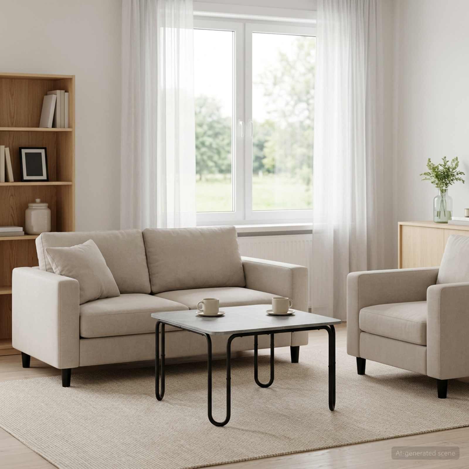 vidaXL Couchtisch Couchtisch Betongrau 79,5 x 79,5 x 45 cm Holzwerkstoff (1-St)