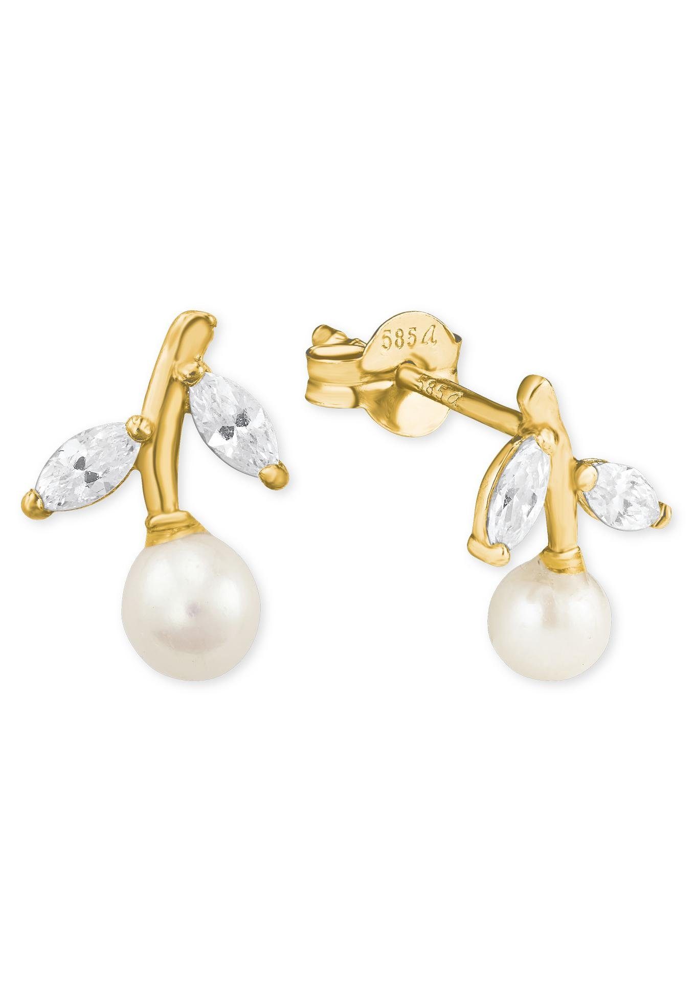 Amor Paar Серьги-гвоздики 2020264, mit Zirkonia (synth) - mit Glasperle