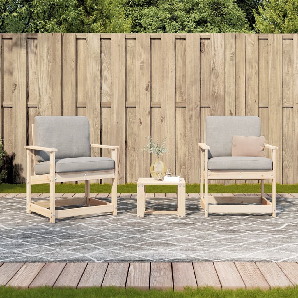 vidaXL Gartenstuhl 3-tlg. Garten-Lounge-Set Massivholz Kiefer günstig online kaufen