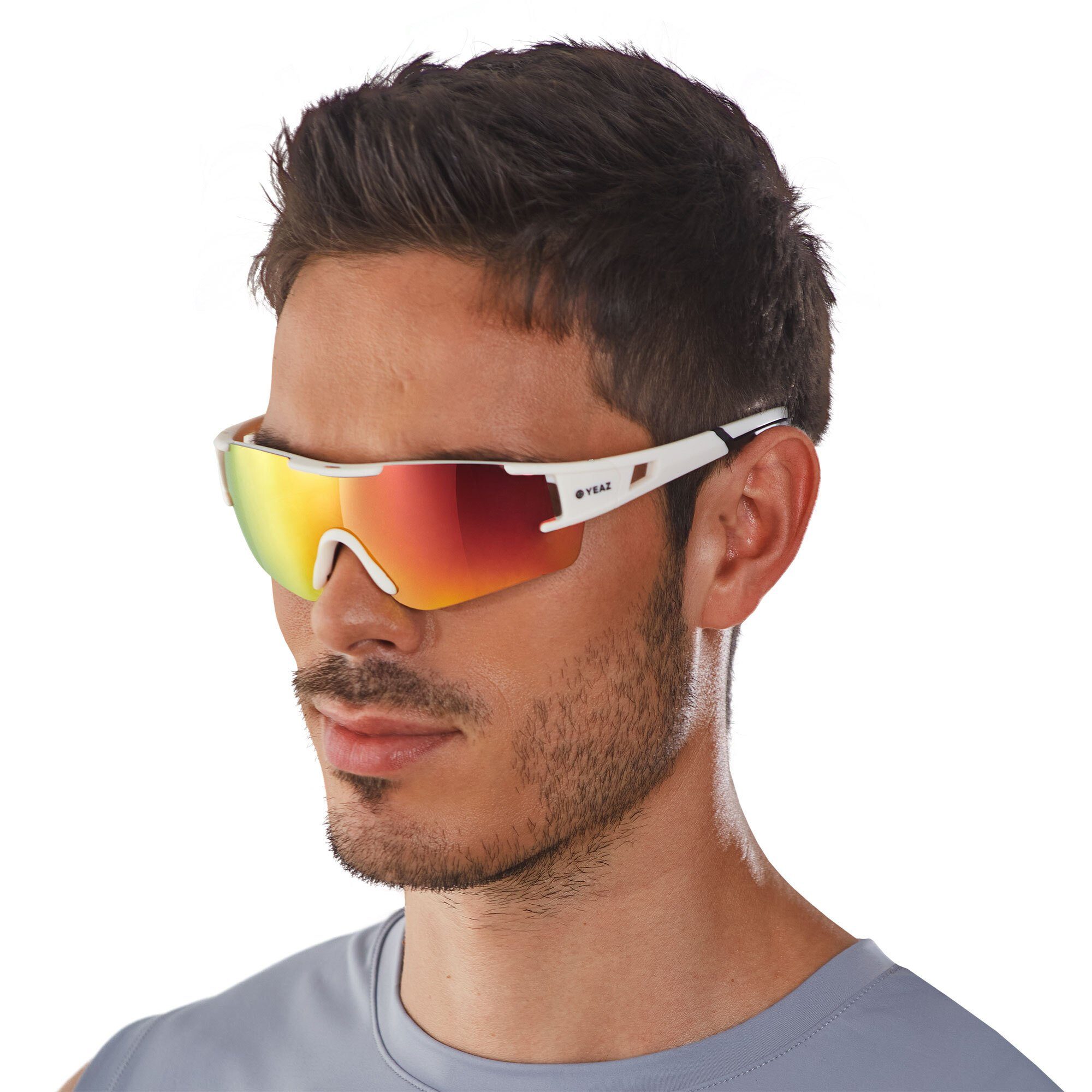 YEAZ Sportbrille SUNBLOW sport-sonnenbrille creme white/pink, Guter Schutz bei optimierter Sicht | Brillen