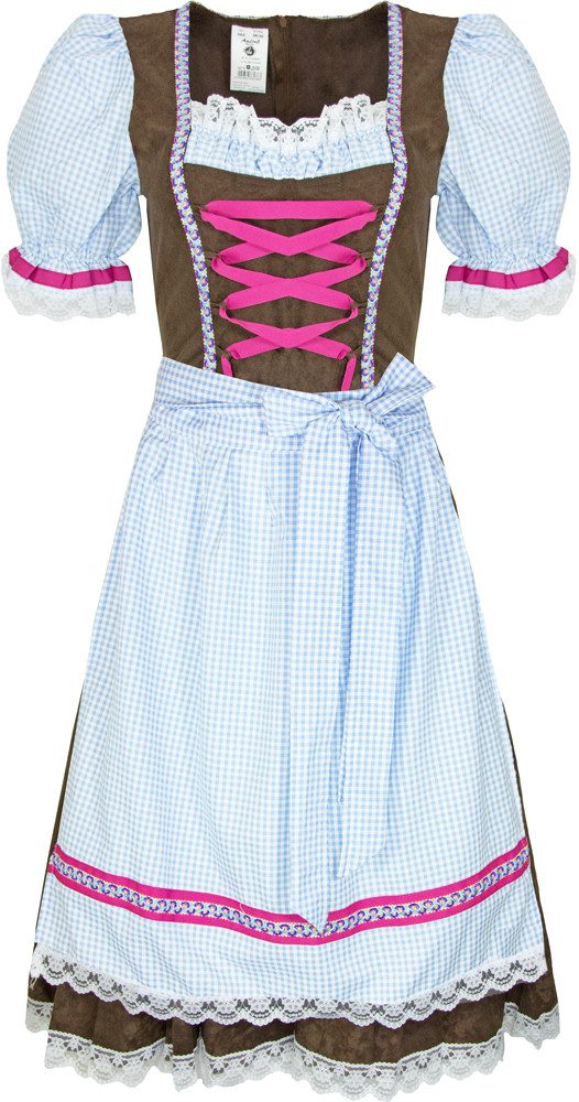 andrea-moden Kostüm Wiesn Dirndl Kostümkleid für Damen - Hellblau Brau