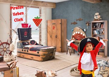 Cilek Kinderbett Pirate Bay, Ausziehbett, Breite 95 cm, 90x180cm, mit Piratengriffen